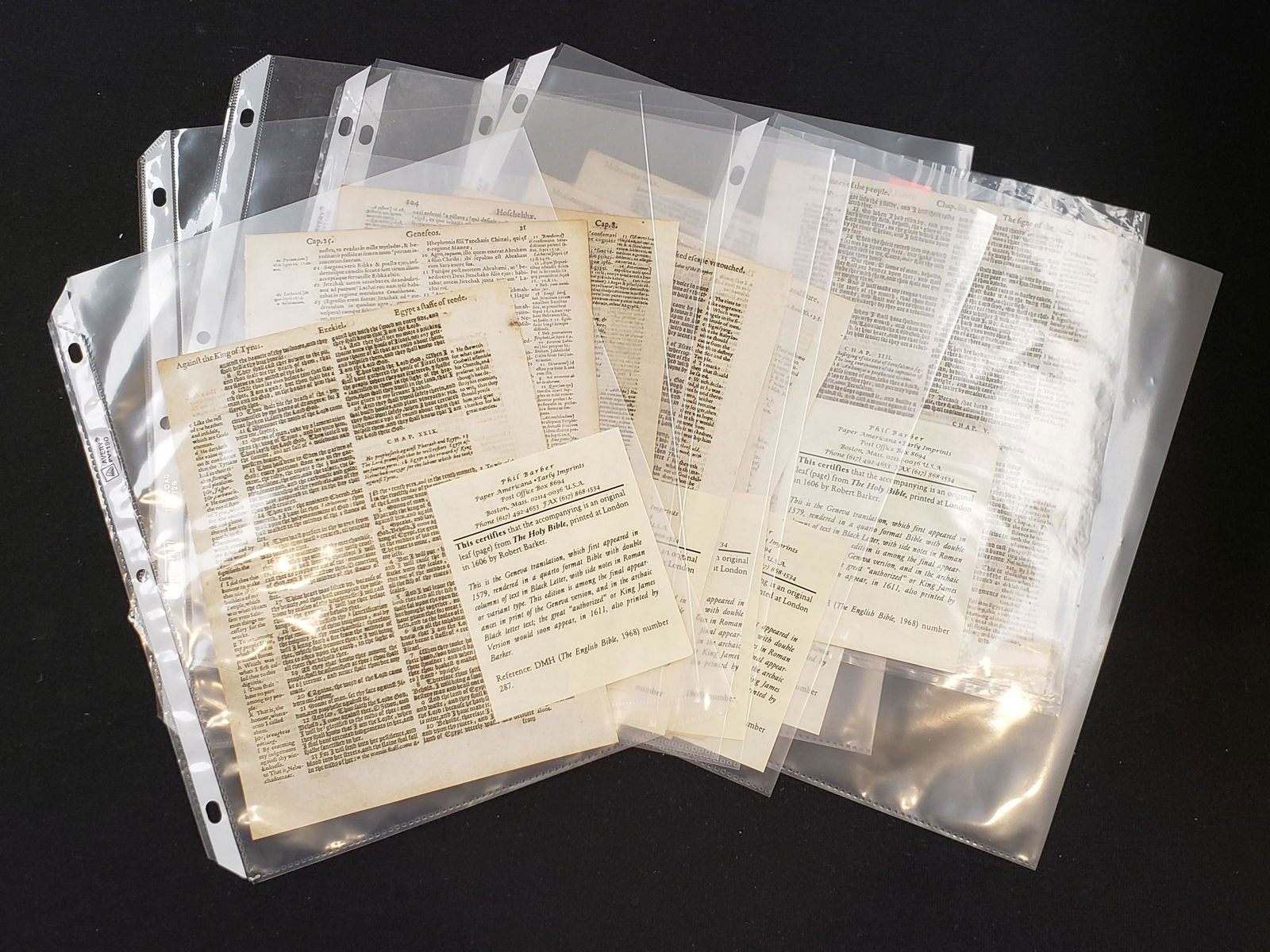 1606 English Bible leafs from the Geneva translation (1 of 5)