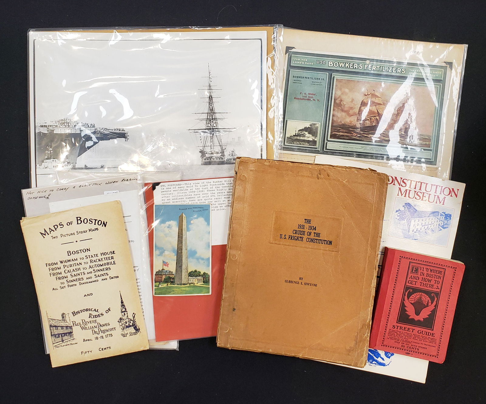 USS Constitution Ship and Boston Ephemera. 22 piece (1 of 10)