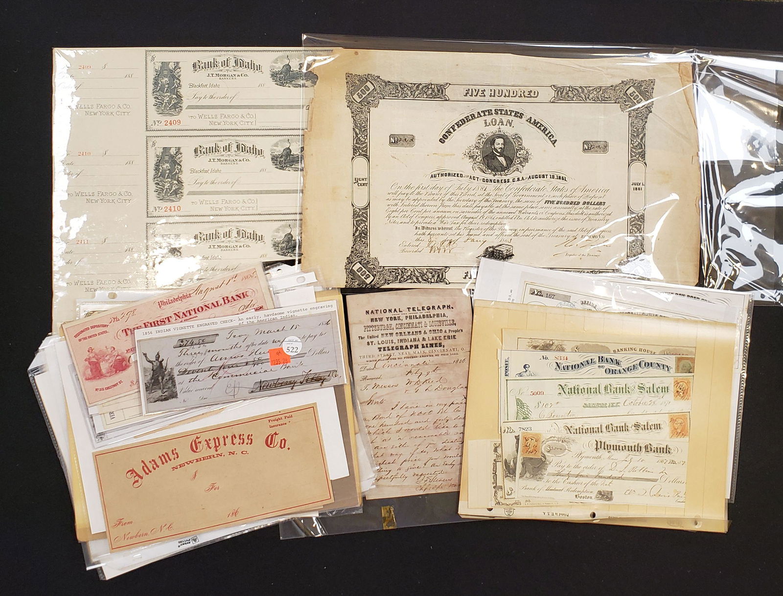 19th-20th Century Bank Check, Receipts, and Stock. 58 (1 of 14)