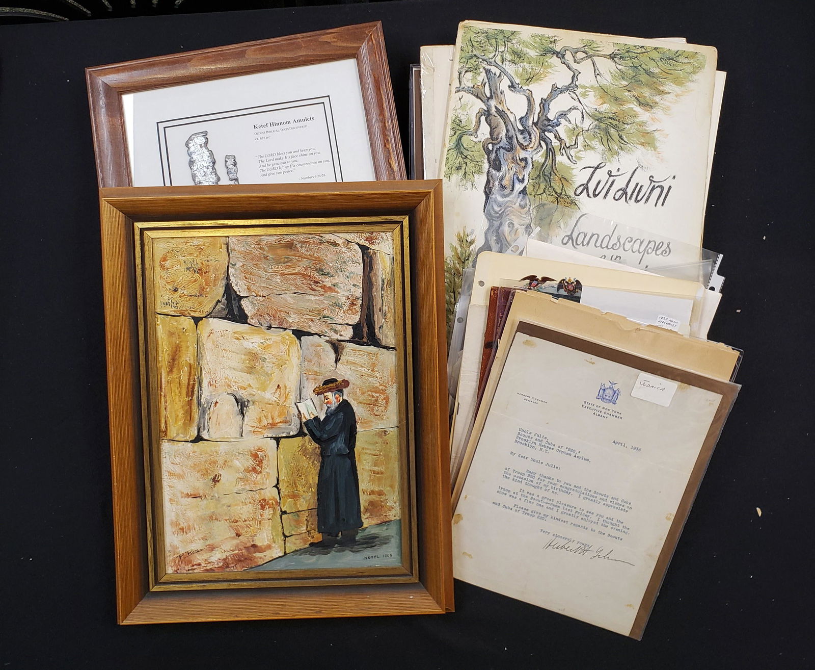Judaica Art and Ephemera. Group of Jewish related (1 of 18)