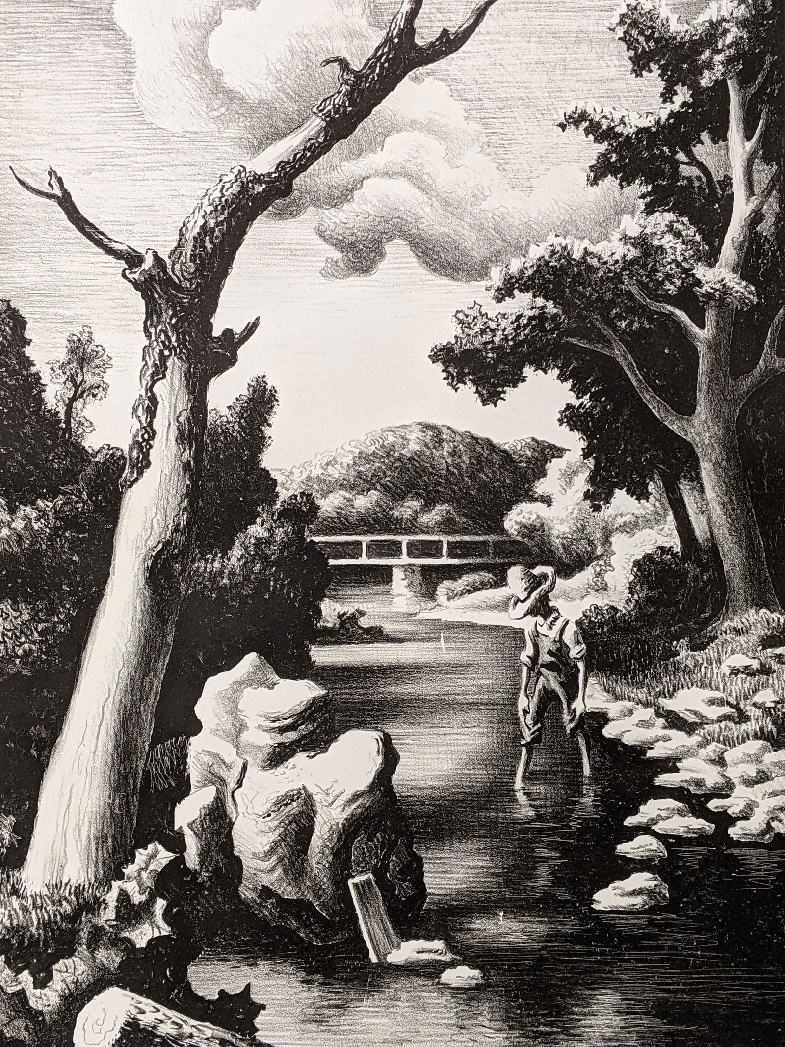 Thomas Hart Benton. American. Shallow Creek. Lithograph, 1939, edition of 250. Signed in pencil, (1 of 8)