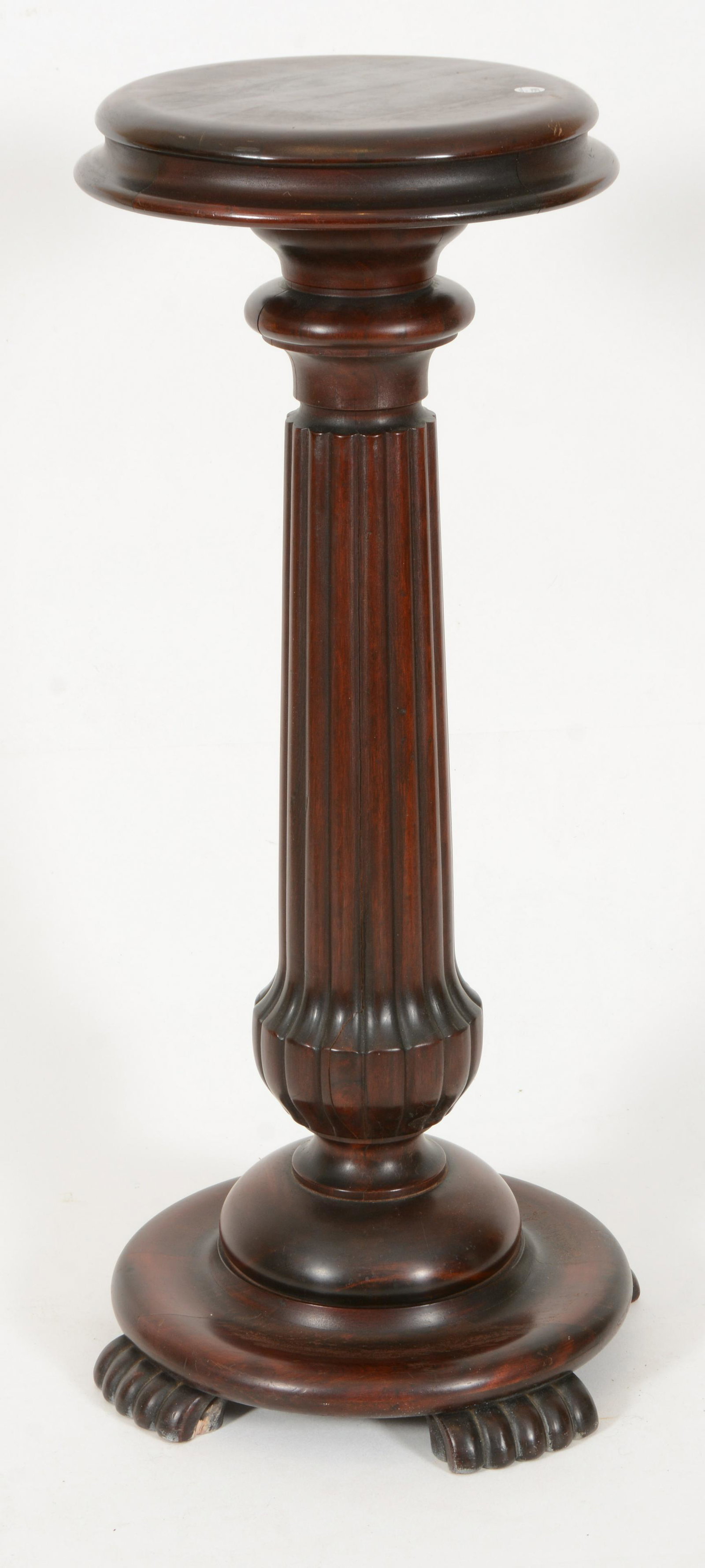Edwardian turned and fluted pedestal, circa 1900. Height 35.5in (1 of 5)