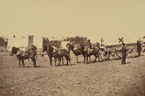 Original Civil War Albumen of The Crack Team of the 6th Army Corps near Hazel River Virginia March: Original Civil War Albumen of The Crack Team of the 6th Army Corps near Hazel River Virginia March 1864 Photograph. Likely taken by Timothy H. O'Sullivan. Image is 8-1/4" x 4-7/8" mounted on original