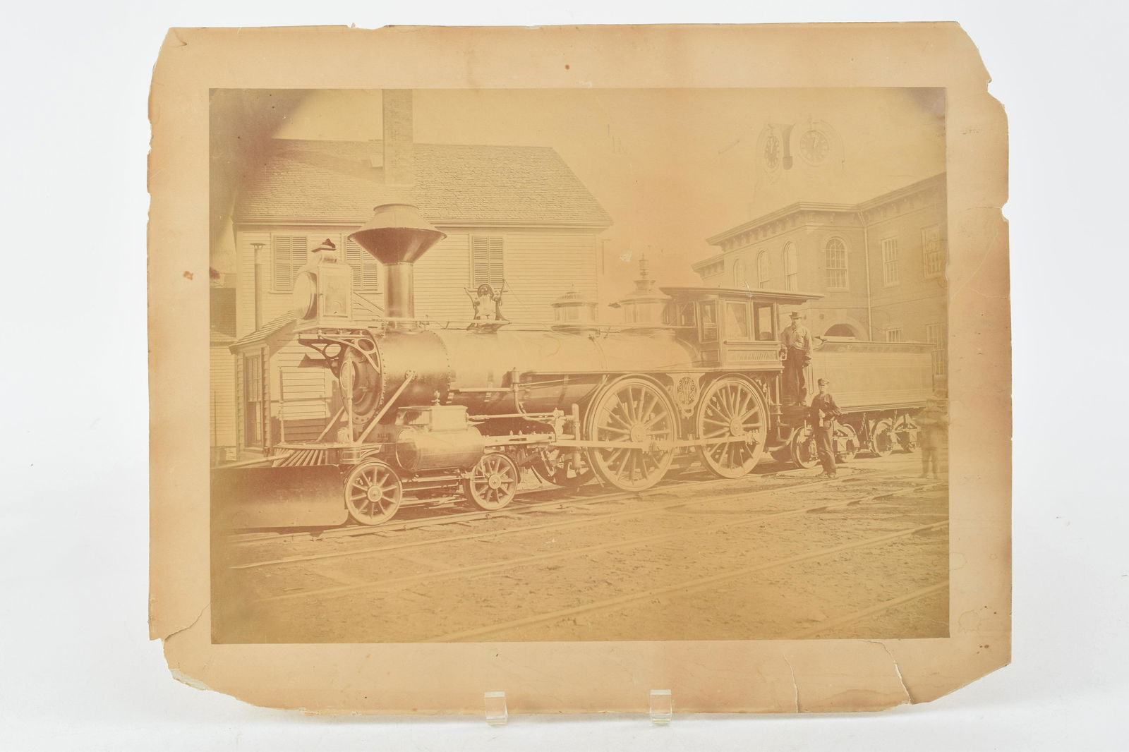 Original Very Large Civil War Era Albumen of the Locomotive Merrimac. This image is likely of the (1 of 5)