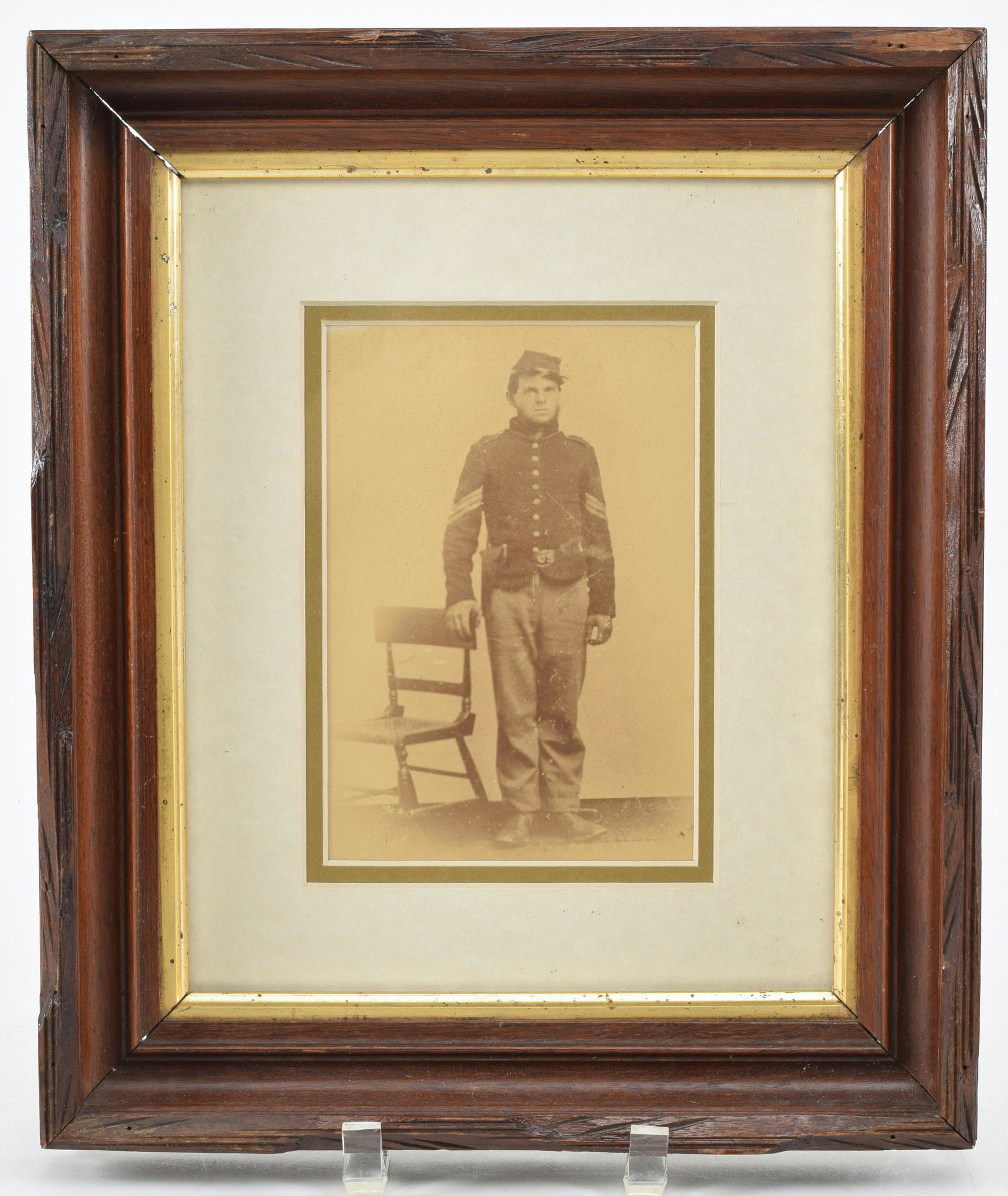 Civil War Albumen Photograph of Sergeant John Warren Durham 1842-1926 who served in the 33rd and (1 of 4)