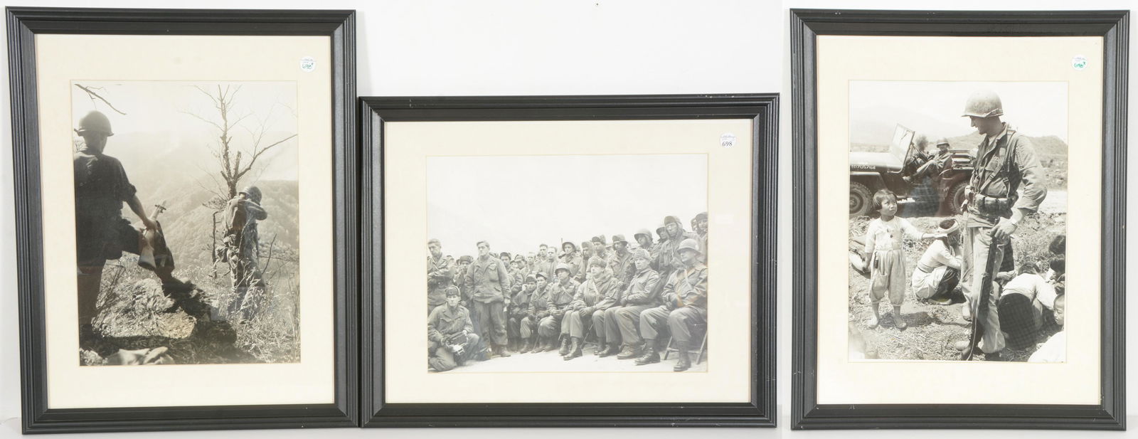 Lot of 3 Korean War US Army Photographs these 11" x 14" are framed and matted. Two have Army (1 of 4)