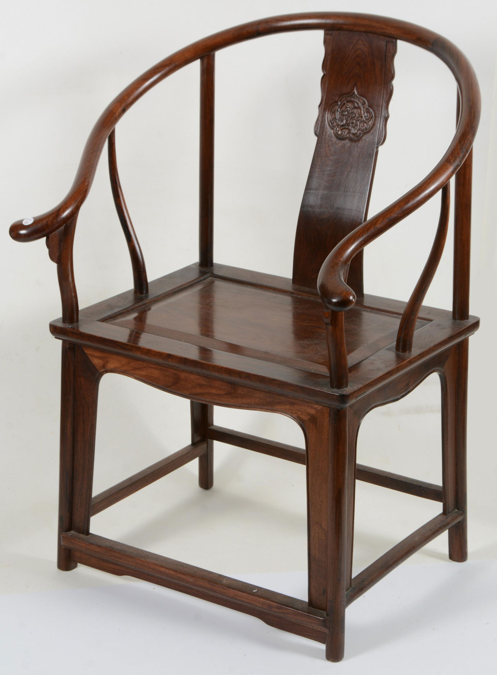 19th century Chinese rosewood yoke back chair. (1 of 7)