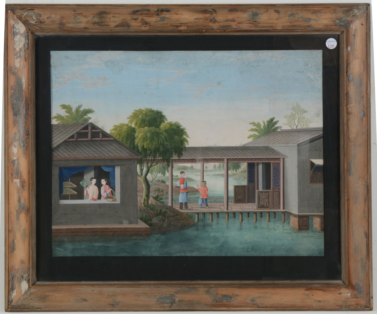 Chinese export painting. 18th/early 19th century. Tinqua school. Gouache on paper. Scene of silk (1 of 8)