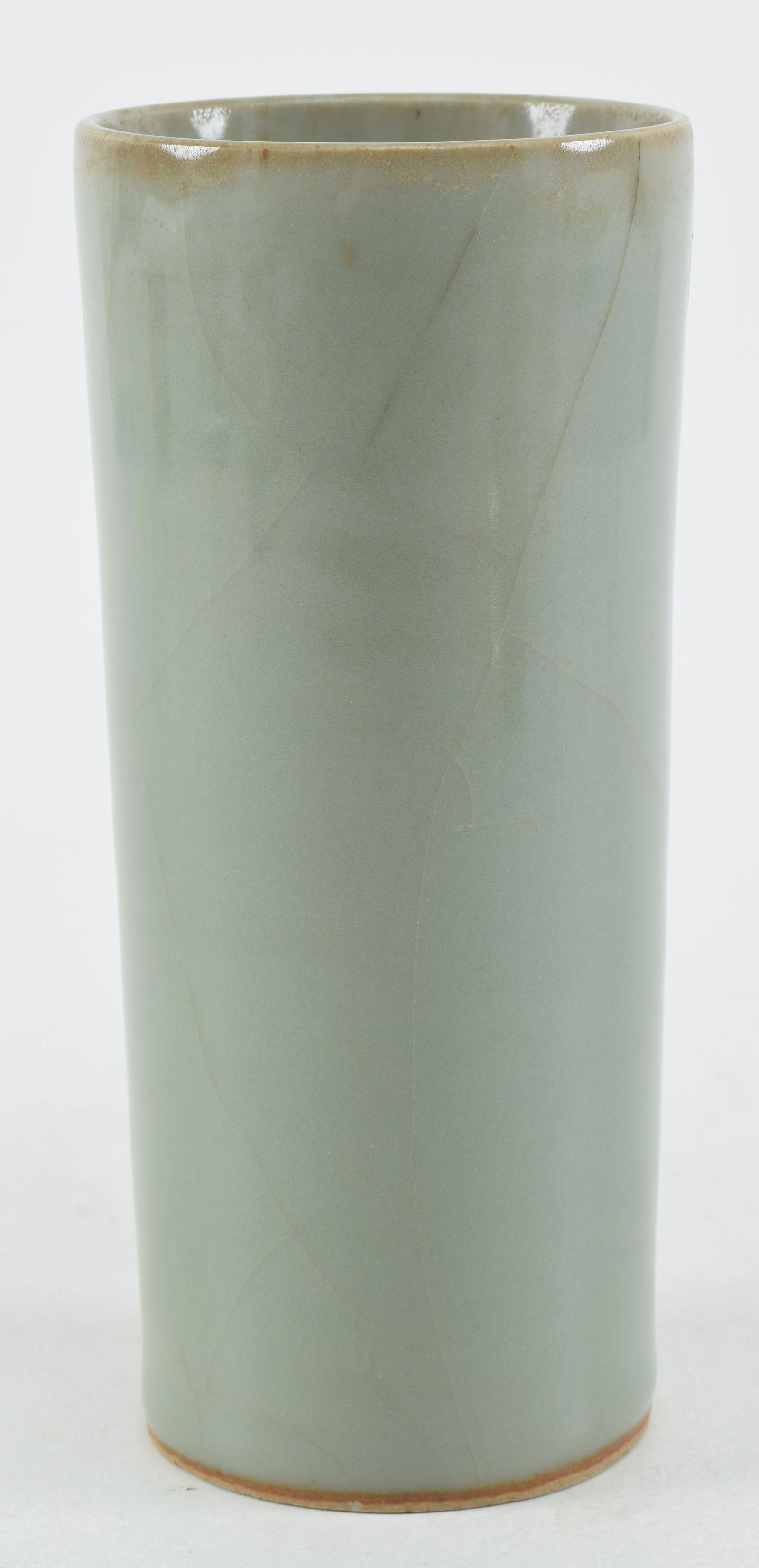 Porcelain vase. China. Late 19th/early 20th century. Kuan ware. Celadon glaze with a broad crackle. (1 of 6)