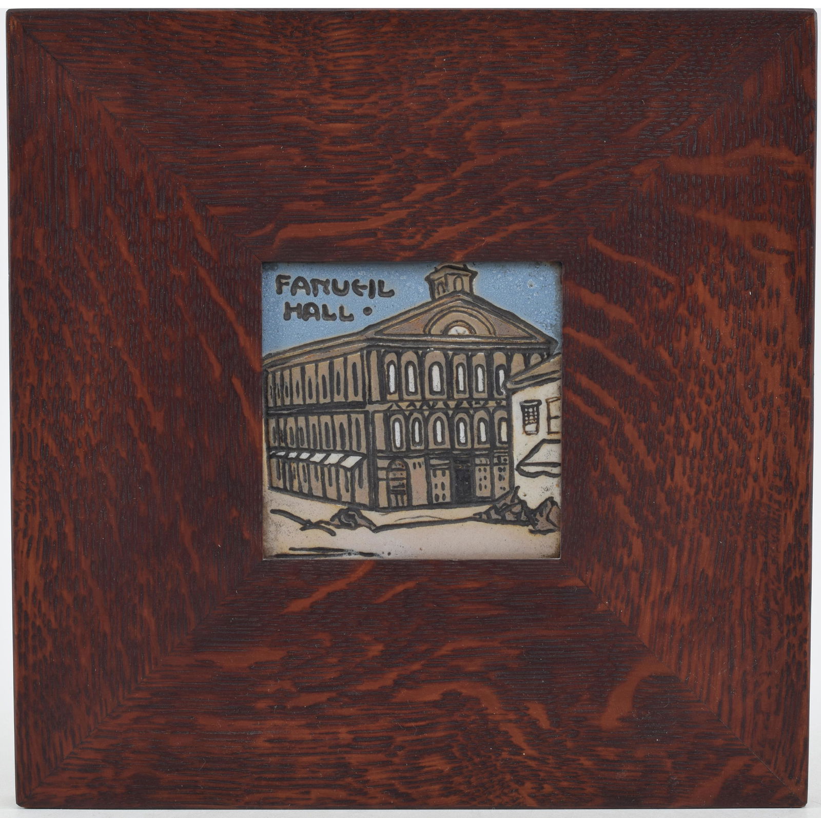 S.E.G. art pottery plaque "Faneuil Hall". Saturday Evening Girl pottery plaque in contemporary arts (1 of 5)