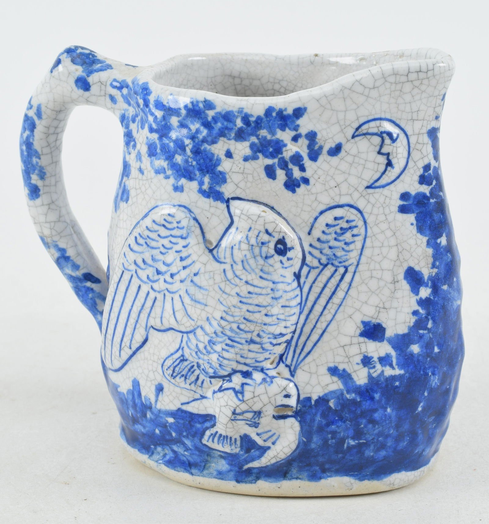 Dedham pottery Night and day pitcher. Height 5.5 in (1 of 6)