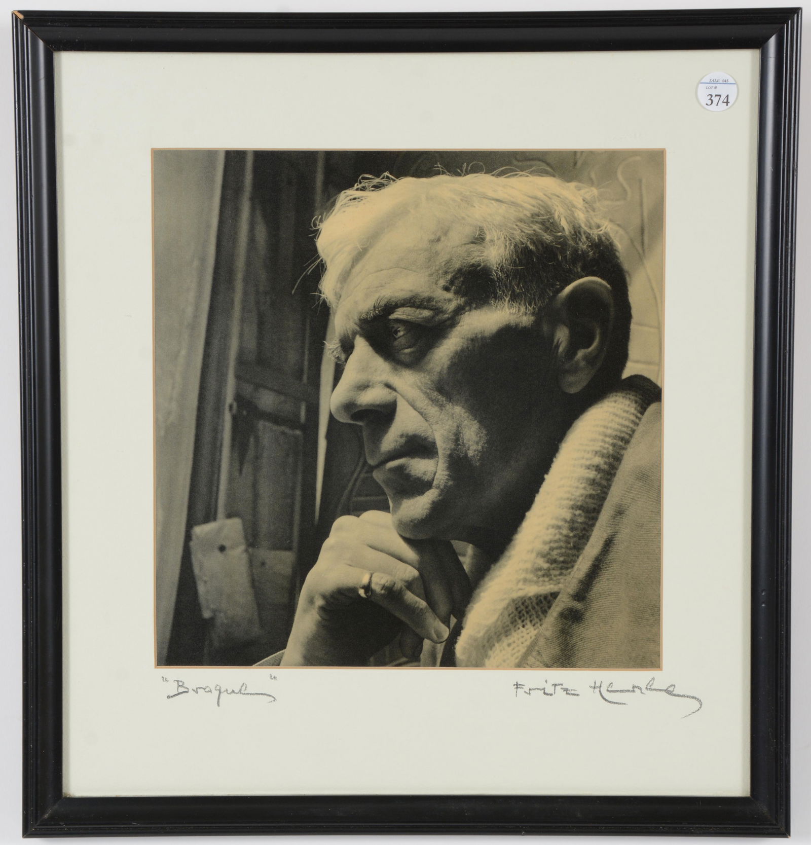 Fritz Henle. Original photograph of Braque. Framed. Signed and titled on the mat. Sight: 10.25 x (1 of 5)