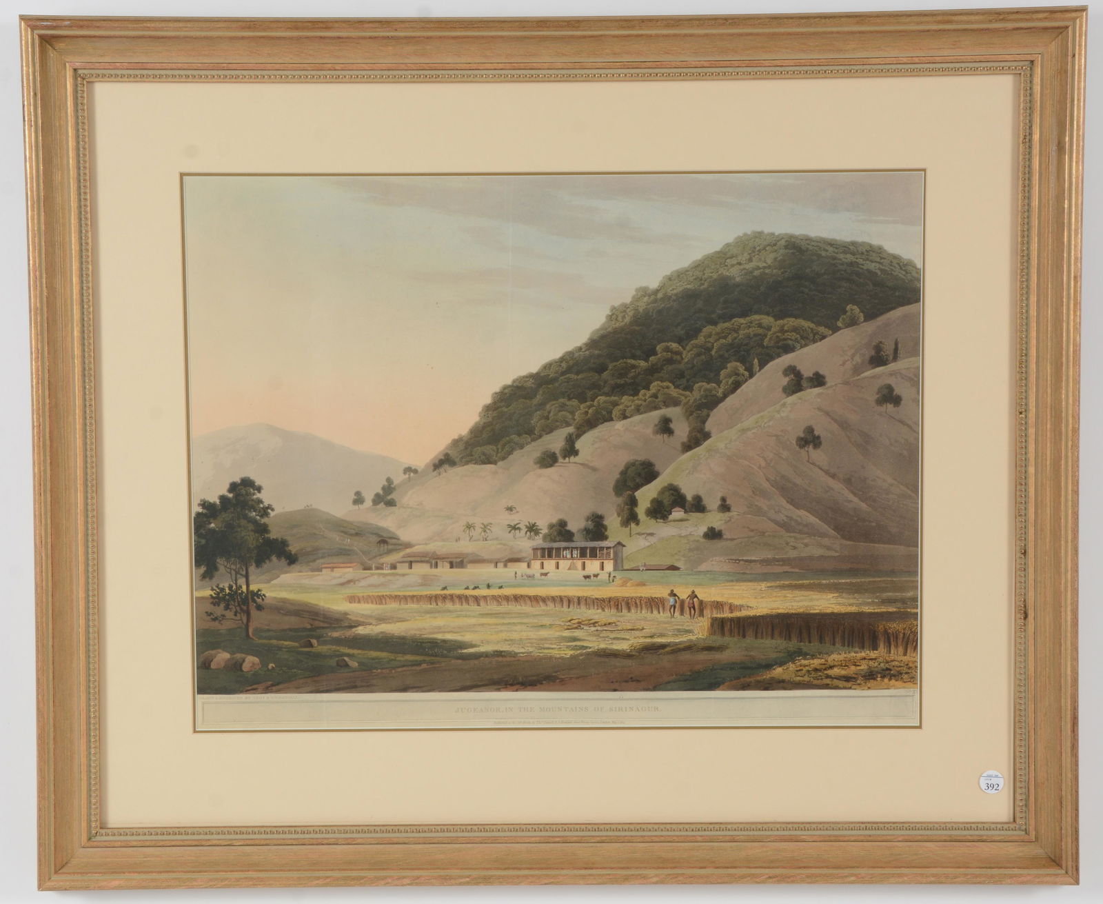 1804 colored engraving "Jugeanor, In the Mountains of Sirinagur". Drawn and engraved by Thomas (1 of 7)