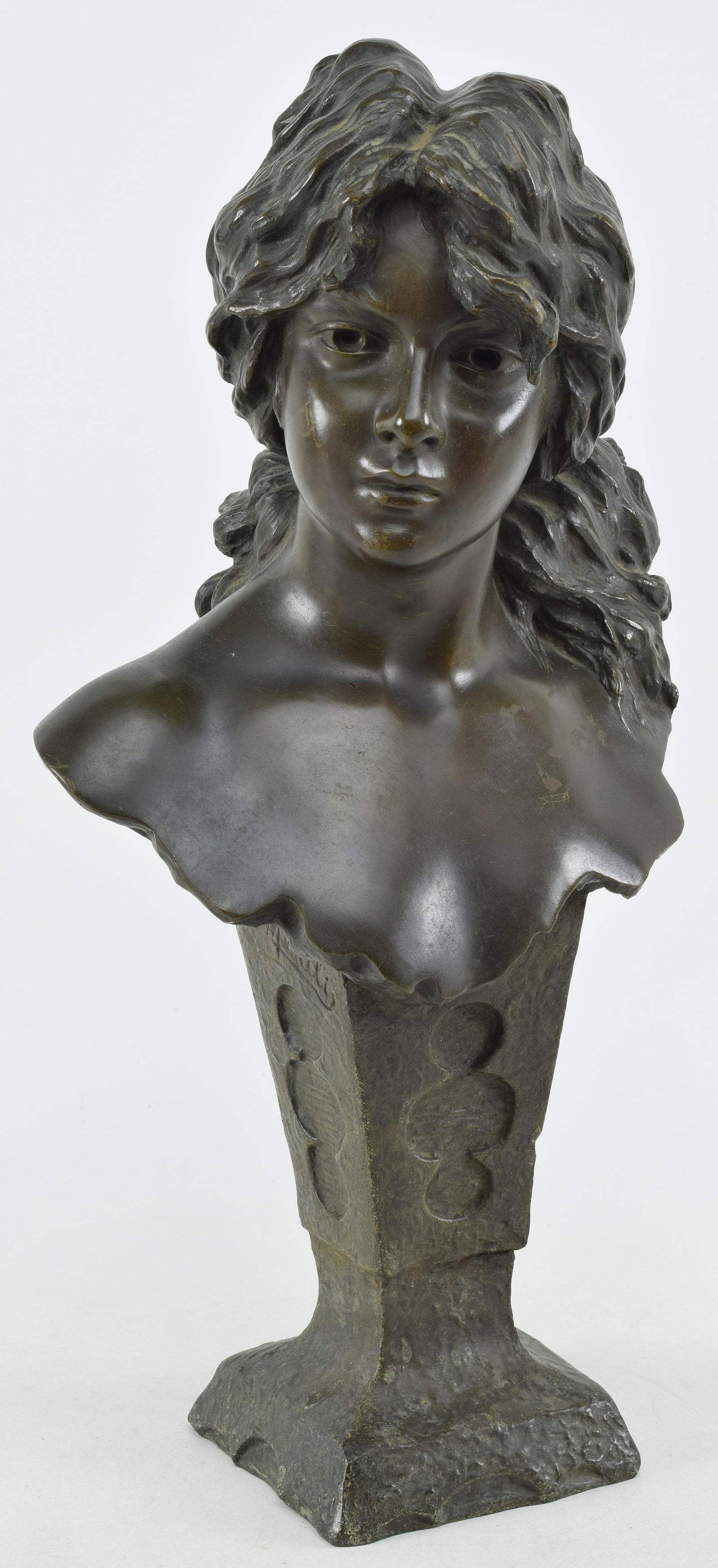 Cering Melilli. Bronze bust of a young woman, resting on base. French, 19-20th Century. Inscribed (1 of 8)
