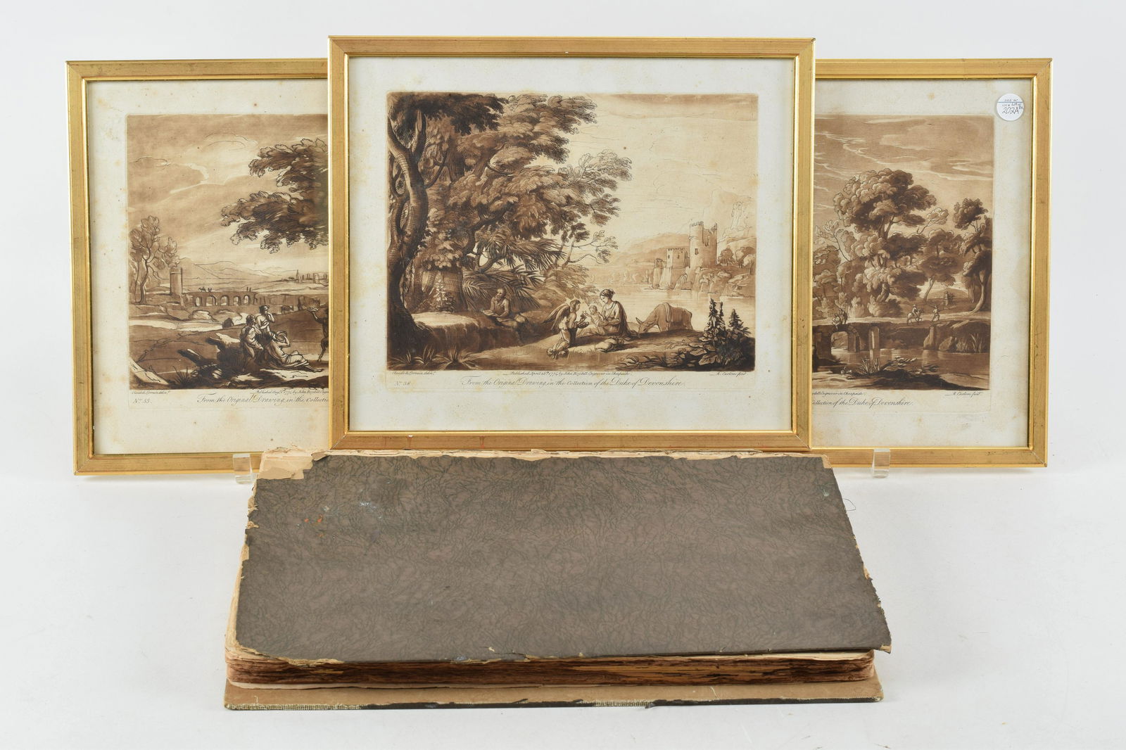 Claude Lorrain. "Liber Veritas". Portfolio of "A Collection of 200 Prints" including etchings from: Claude Lorrain. "Liber Veritas". Portfolio of "A Collection of 200 Prints" including etchings from the collection of his Grace Duke of Devonshire. Executed by Richard Earlom. Published by John Boydell