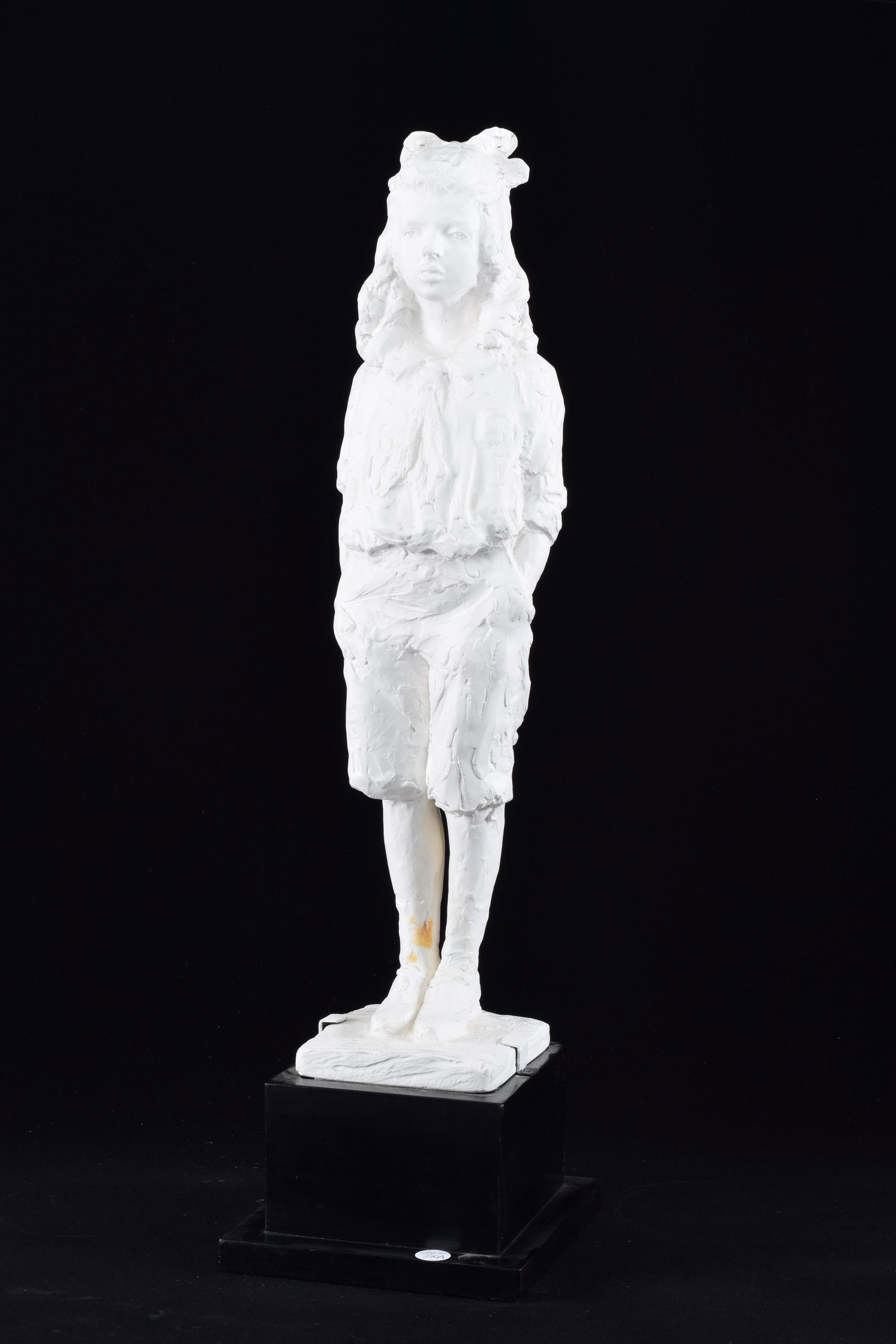 Gertrude Vanderbilt Whitney. Composition sculpture of Barbara Whitney. A.M.R.I. edition. Round seal: Gertrude Vanderbilt Whitney. Composition sculpture of Barbara Whitney. A.M.R.I. edition. Round seal mark. 24.75in high.