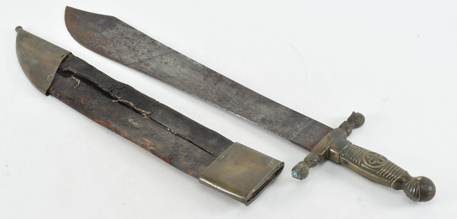19th Century Civil Guard Infantry Machete Knife with Scabbard. This is the rarer earlier ricasso: 19th Century Civil Guard Infantry Machete Knife with Scabbard. This is the rarer earlier ricasso dated 1859 Spanish Toledo made Modelo version. These large Bowie styles were bring backs by GIs during
