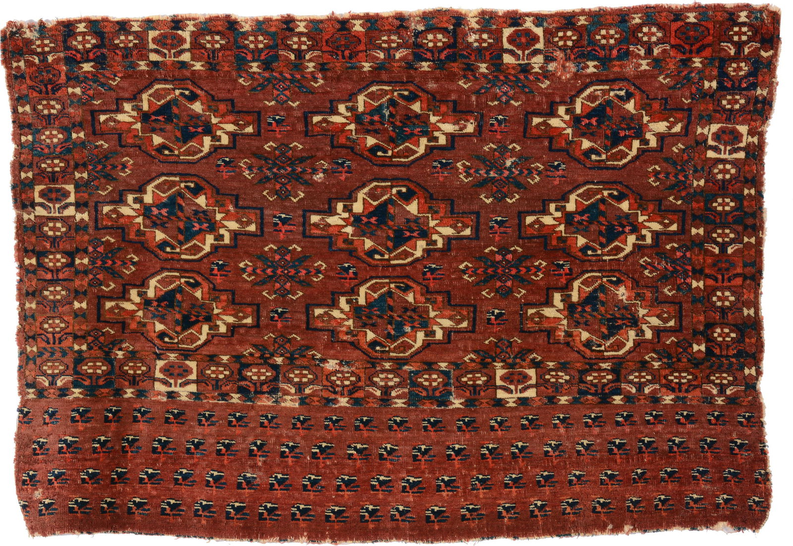 Saryk Chuval, Turkestan, ca. 1875 3 ft. 2 in. x 2 ft. 2 in. Provenance: The George Gilmore (1 of 9)