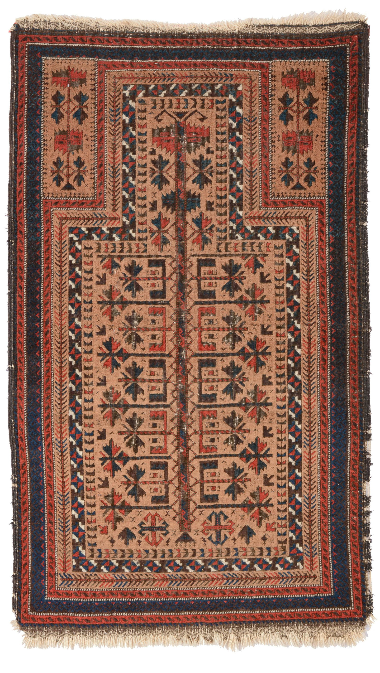 Belouch Prayer Rug, ca. 1925 4 ft. 5 in. x 2 ft. 6 in. Provenance: The George Gilmore collection. (1 of 4)