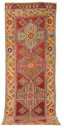 Turkish Rug, ca. 1850. 10 ft. 5 in. x 3 ft. 7 in.