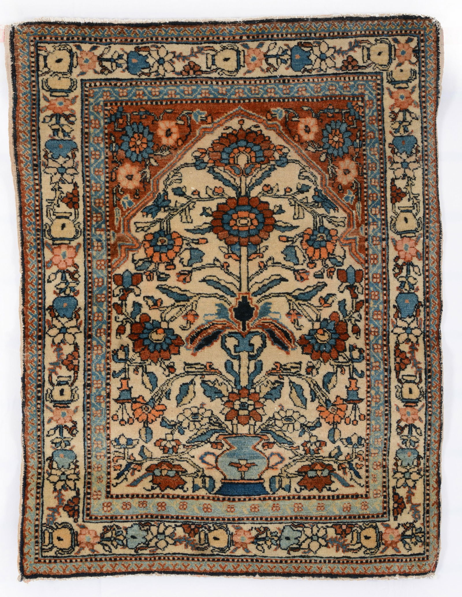 Tabriz Mat, Persia, ca. 1925 2 ft. 4 in. x 1 ft. 9 in. Provenance: The George Gilmore collection. (1 of 4)
