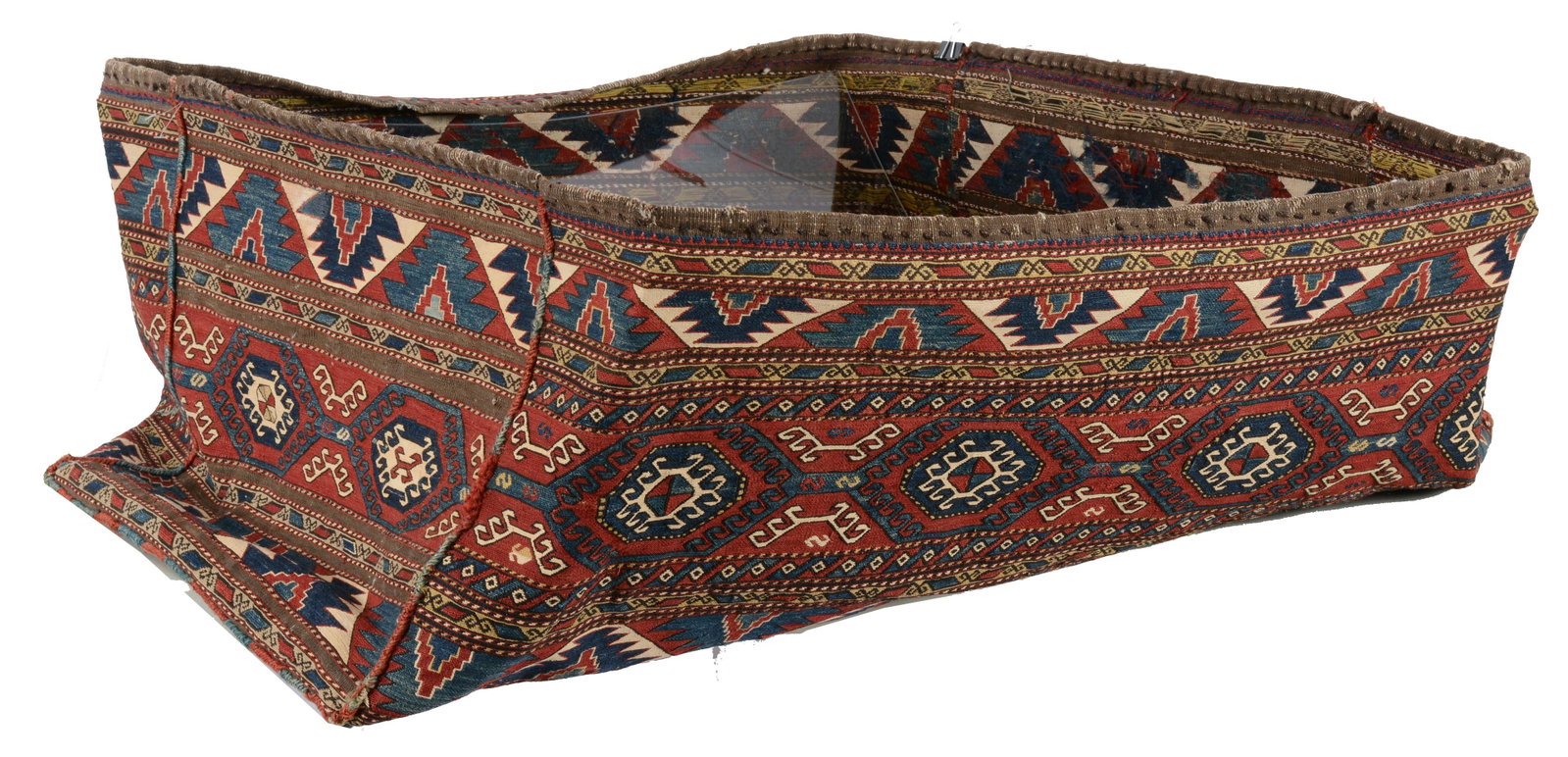 Soumac Cradle, Caucasus, ca. 1900. 3 ft. 7 in. x 1 ft. 5 in.: Soumac Cradle, Caucasus, ca. 1900. 3 ft. 7 in. x 1 ft. 5 in. Provenance: The Collection of a New Jersey Couple.