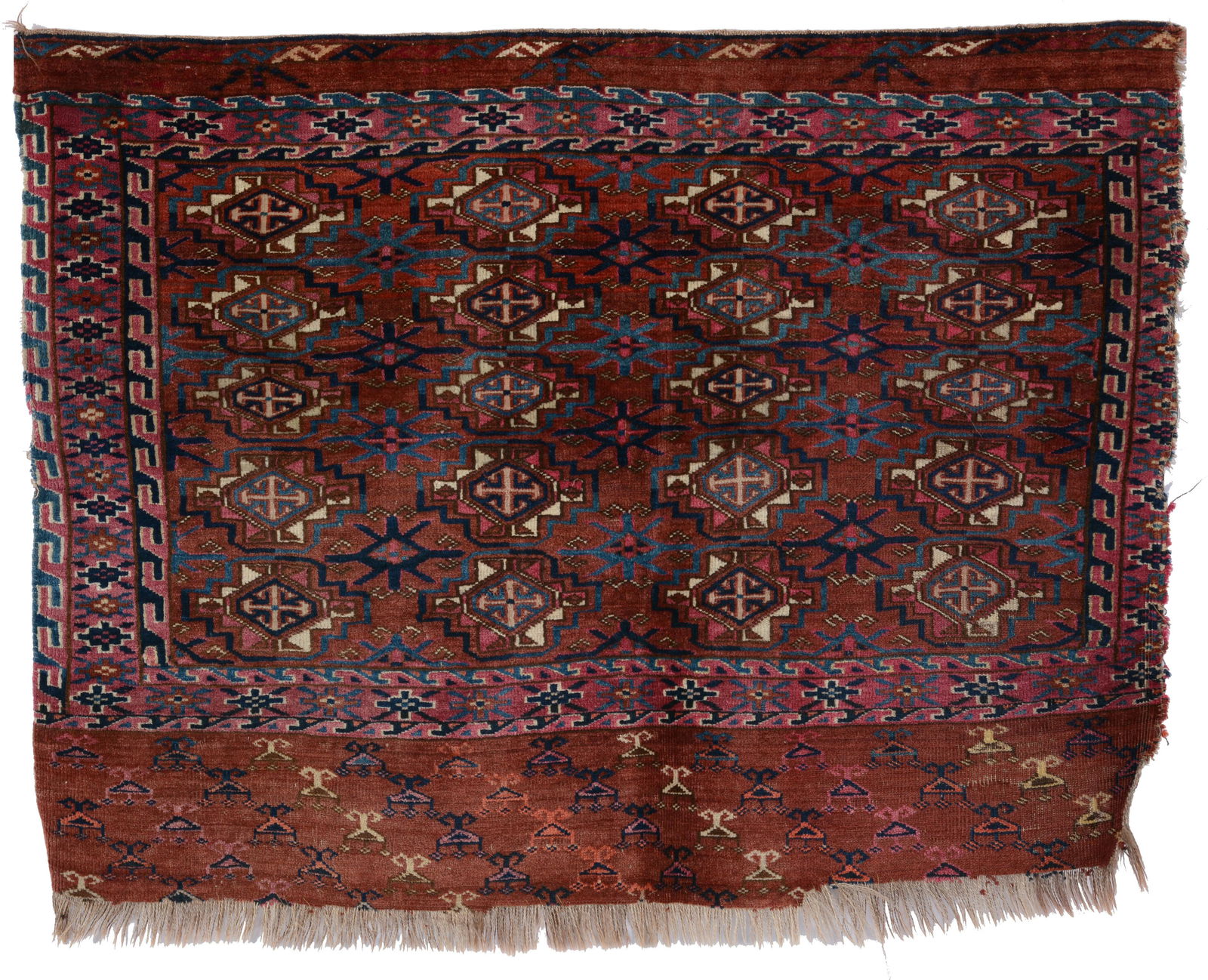 Yomud Chuval 3 ft. 3 in. x 2 ft. 7 in. Provenance: The George Gilmore collection. (1 of 3)