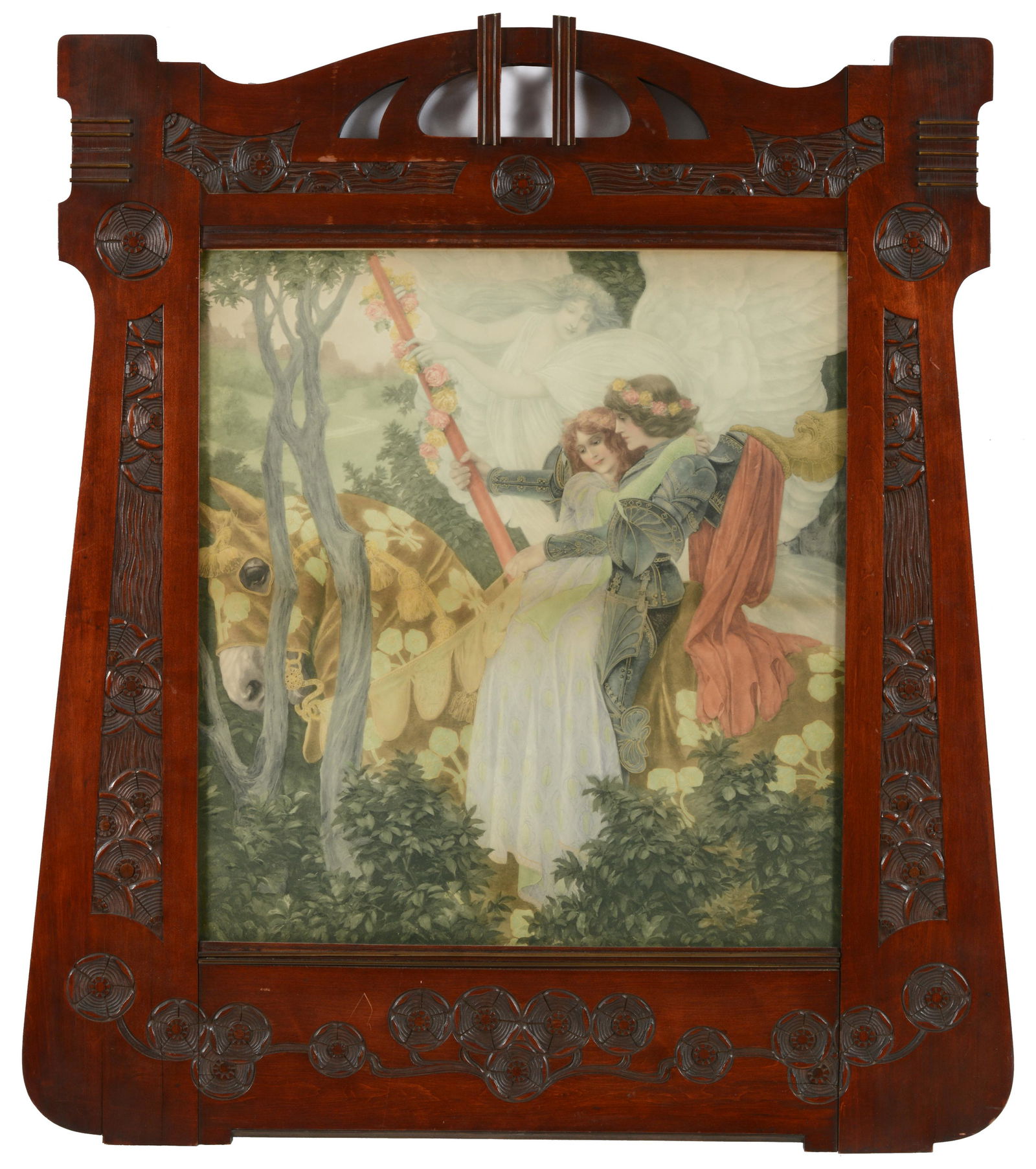 Early 20th century Secessionist movement carved and decorated frame. Elements of aesthetic design (1 of 9)