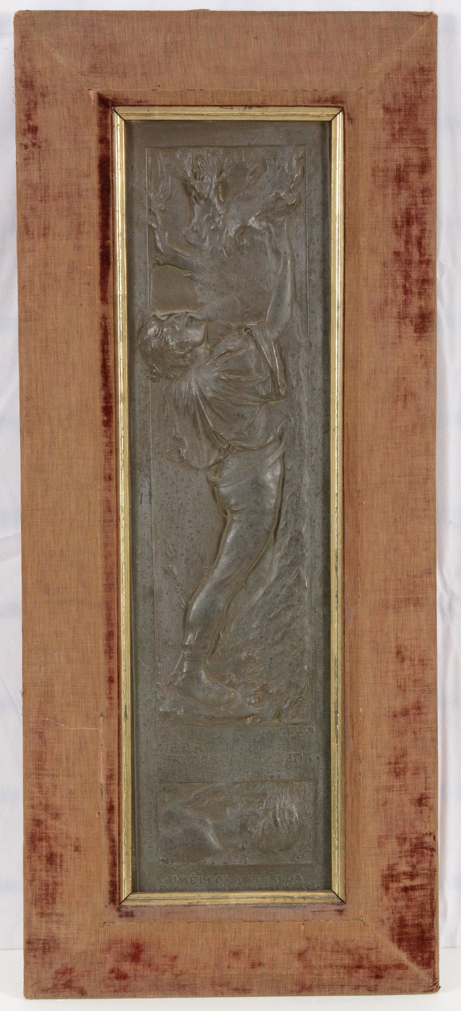 Stanislav Sucharda, Czech cast iron plaque. Titled "Vrba z kytice KJerbena" The willow tree from the (1 of 10)