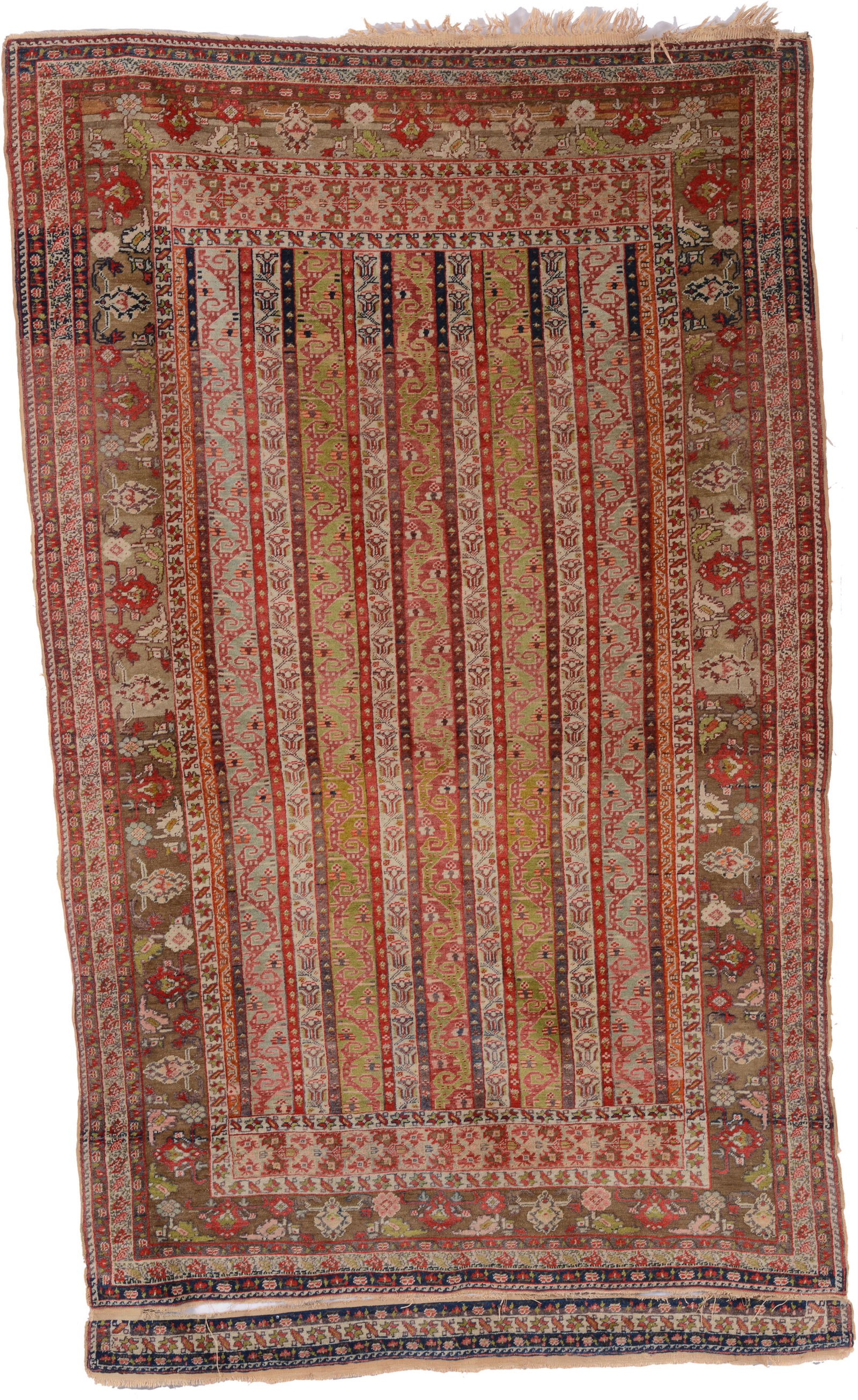 Antique wool oriental scatter carpet. Attachment added at one end. Other possible alterations. 76 x (1 of 8)