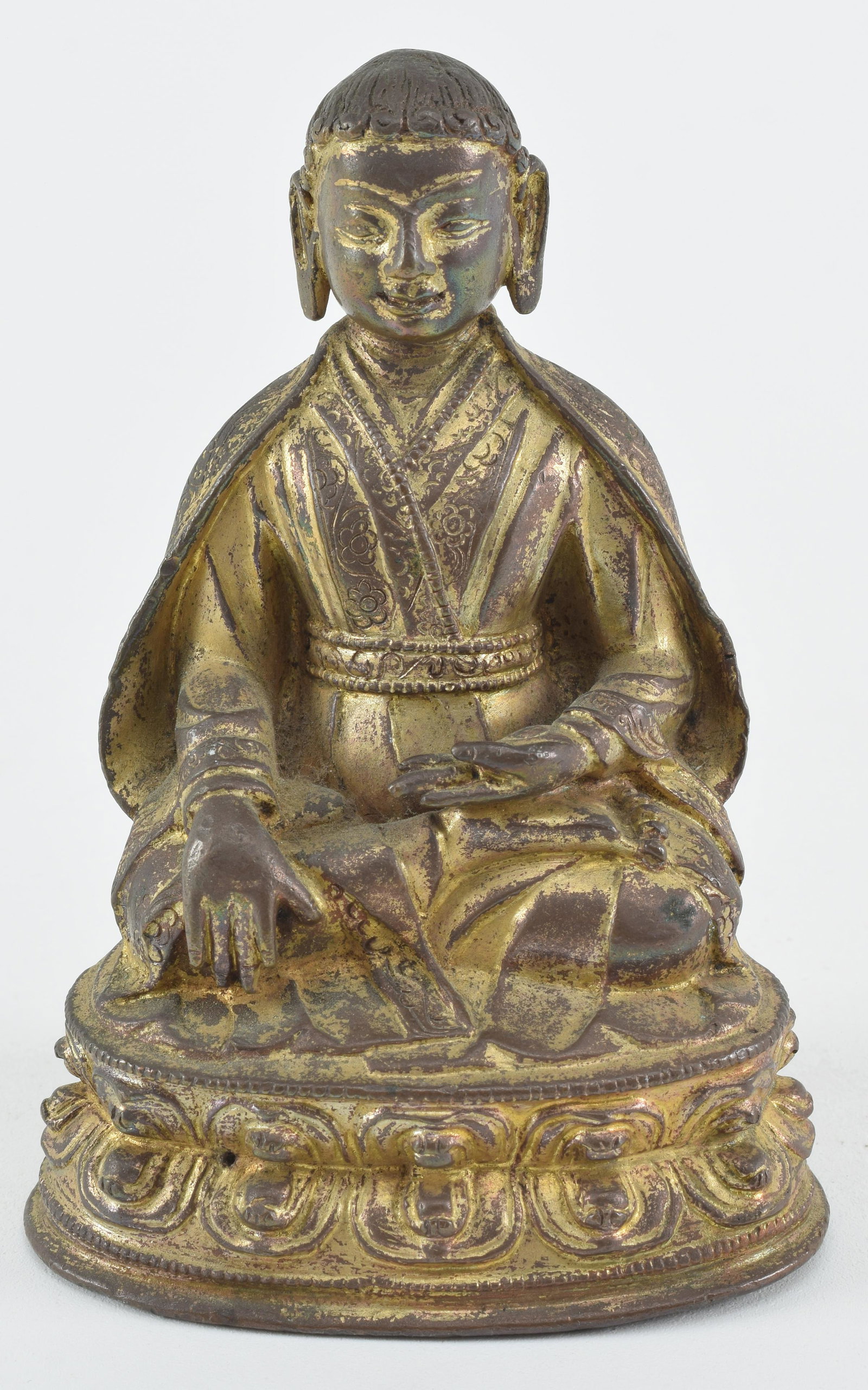 Gilt bronze figure of an abbot. Tibet. 19th century. 4.25in H. (1 of 7)