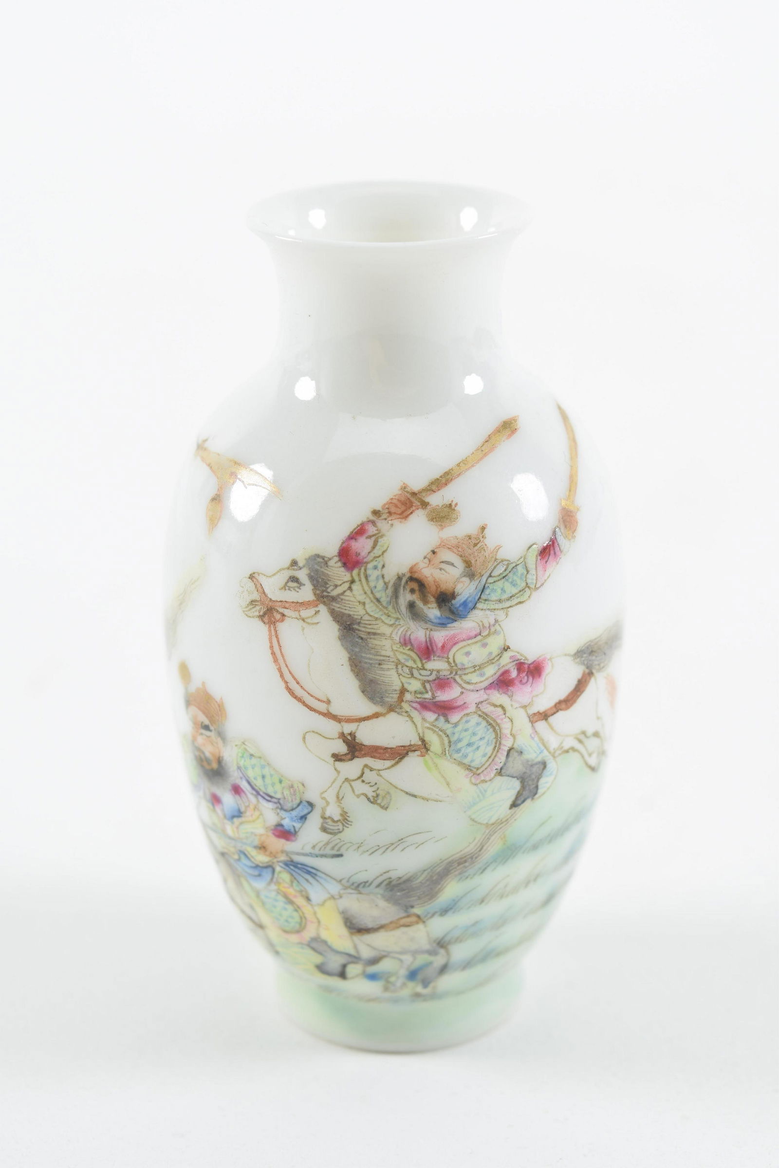 Miniature porcelain vase. China. Republican period ca. 1920. Egg shell type. Famille rose decoration (1 of 4)