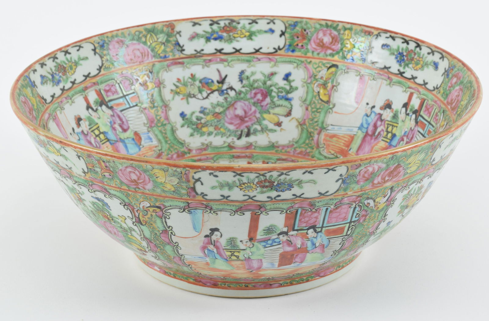 Porcelain bowl. China. 19th century. Rose medallion ware. 13.25in diameter. (1 of 7)