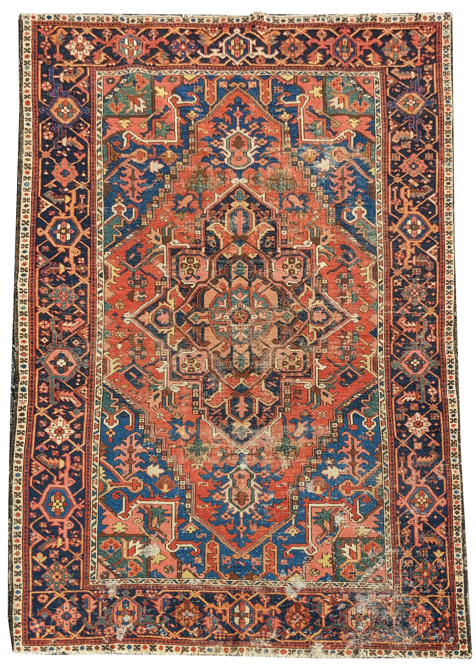 Antique Persian oriental carpet. 9 ft. 6 in. x 6 ft 8 in. (1 of 4)
