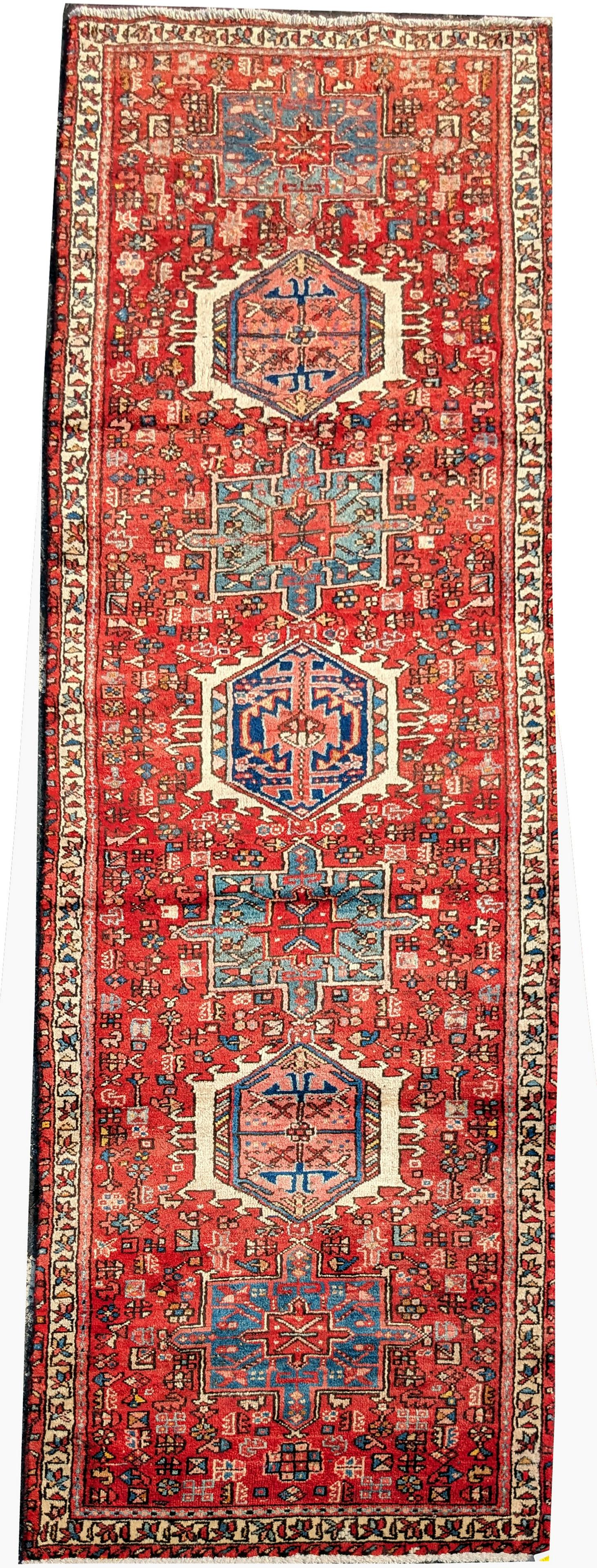Semi-Antique Karaja wool oriental carpet runner. 36" x 130" (1 of 3)