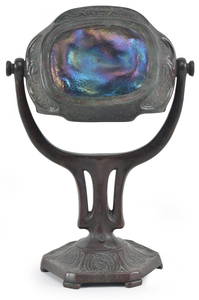 Tiffany Studios Turtle-Back Zodiac pattern desk lamp. Base marked Tiffany Studios New York 541. Deep