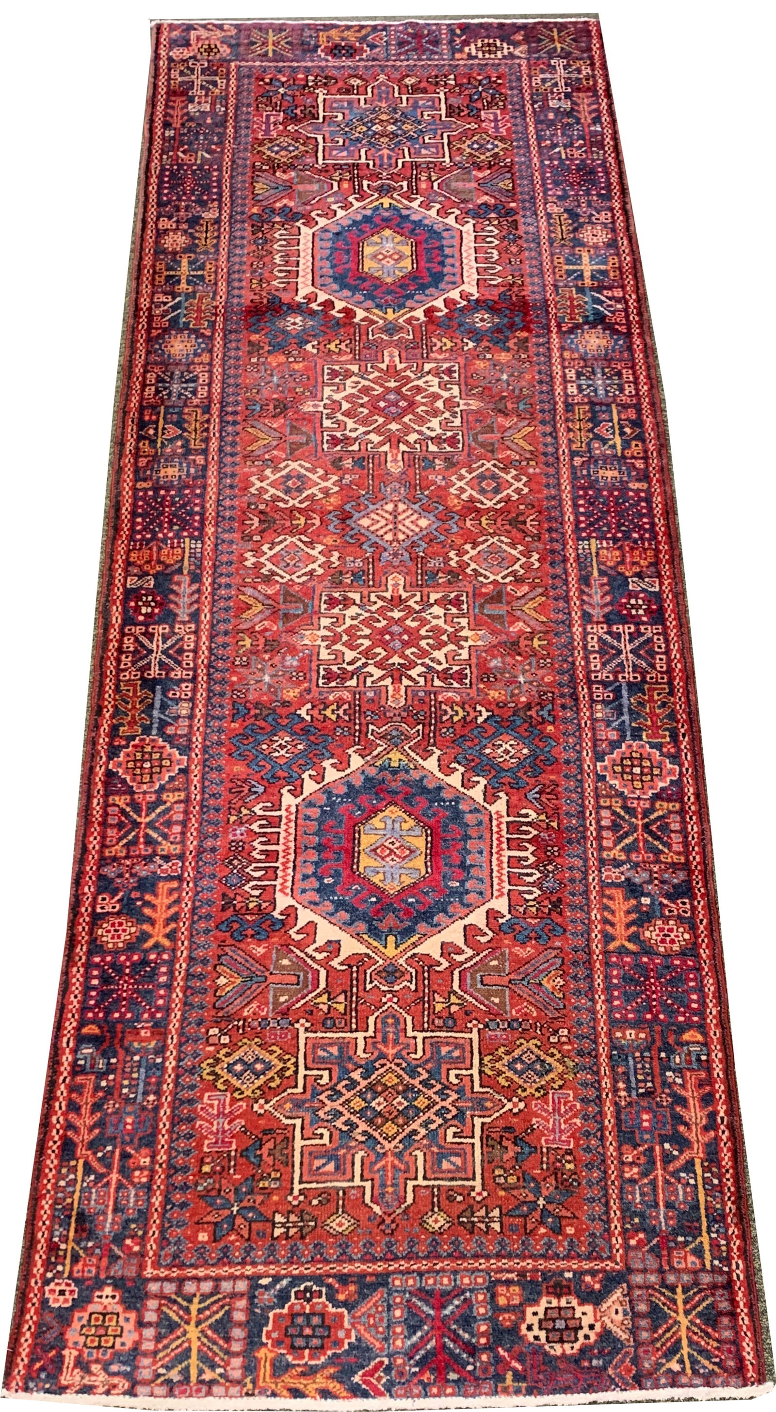 Karaja oriental wool carpet runner. 129 x 44in. (1 of 6)