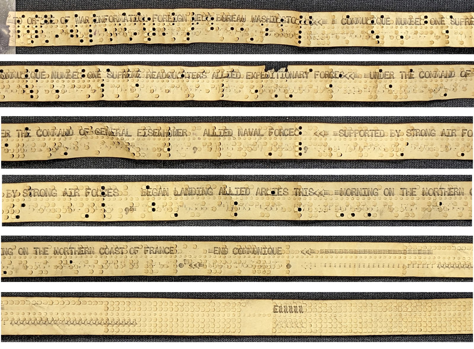 Important WWII D-Day Invasion Announcement Ticker Tape. This may be the first Ticker tape to (1 of 15)