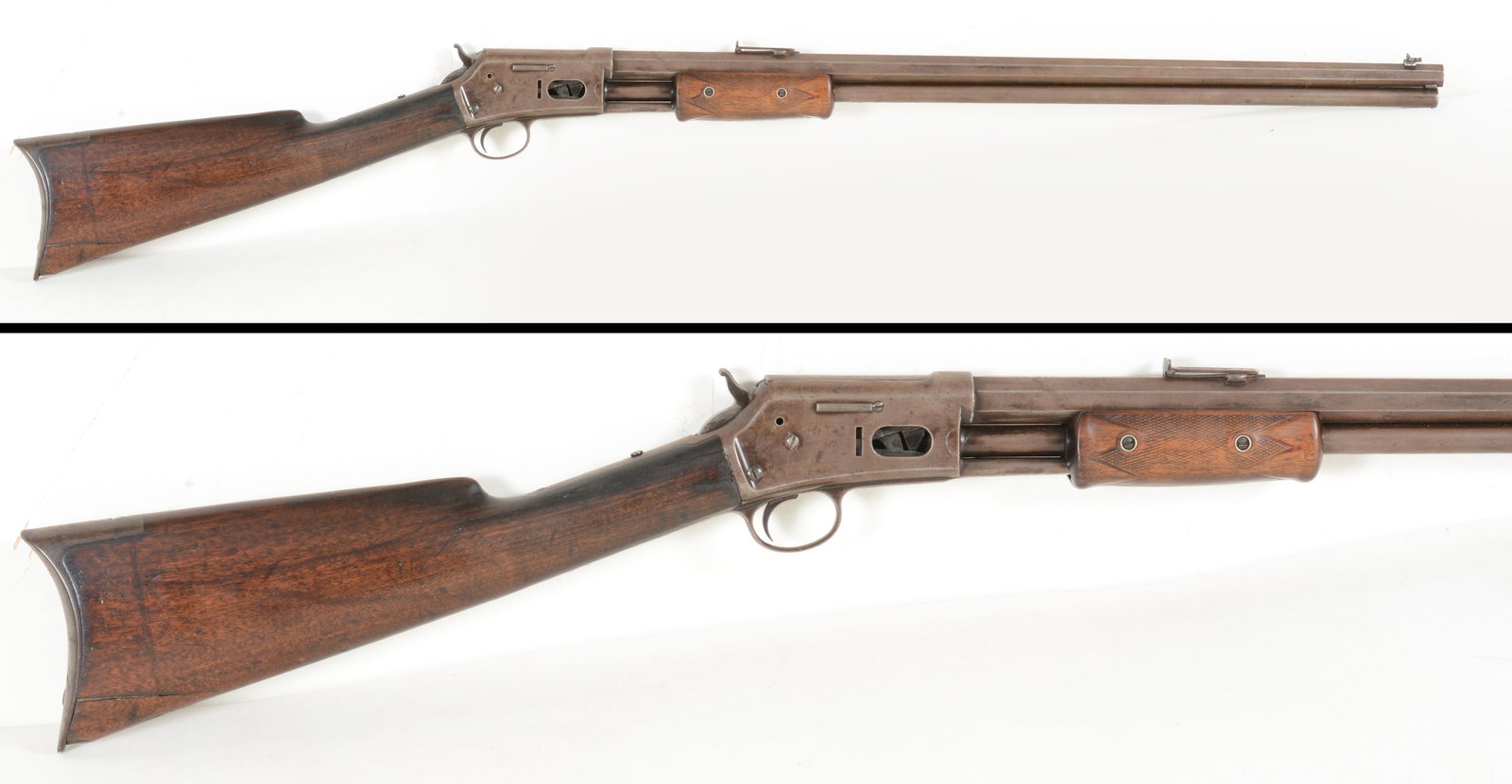 Colt Lightning Medium Frame Magazine Rifle in .38 Cal. This slide action pump has serial #328XX: Colt Lightning Medium Frame Magazine Rifle in .38 Cal. This slide action pump has serial #328XX which dates it to 1888 and is considered antique.