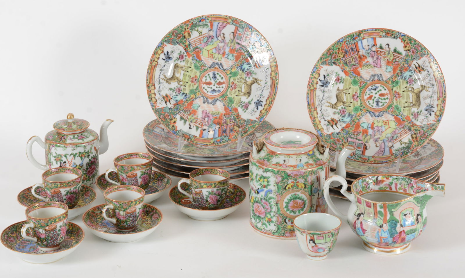 Collection of Chinese export porcelain in rose medallion patter, 19th & 20th Century. To include 2 (1 of 7)