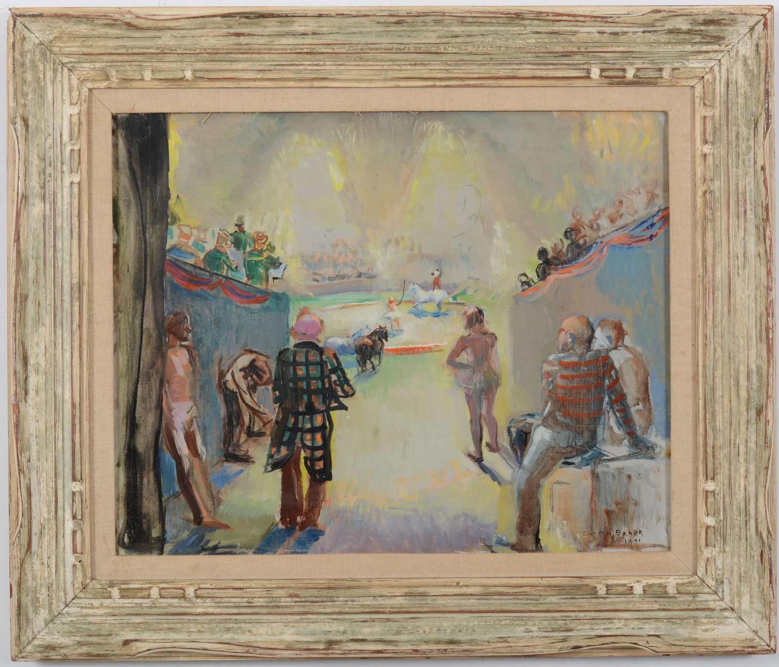 Sarah Marinda Baker. Virginia/Tennessee. 1941. Circus scene with performers waiting in the wings. (1 of 8)