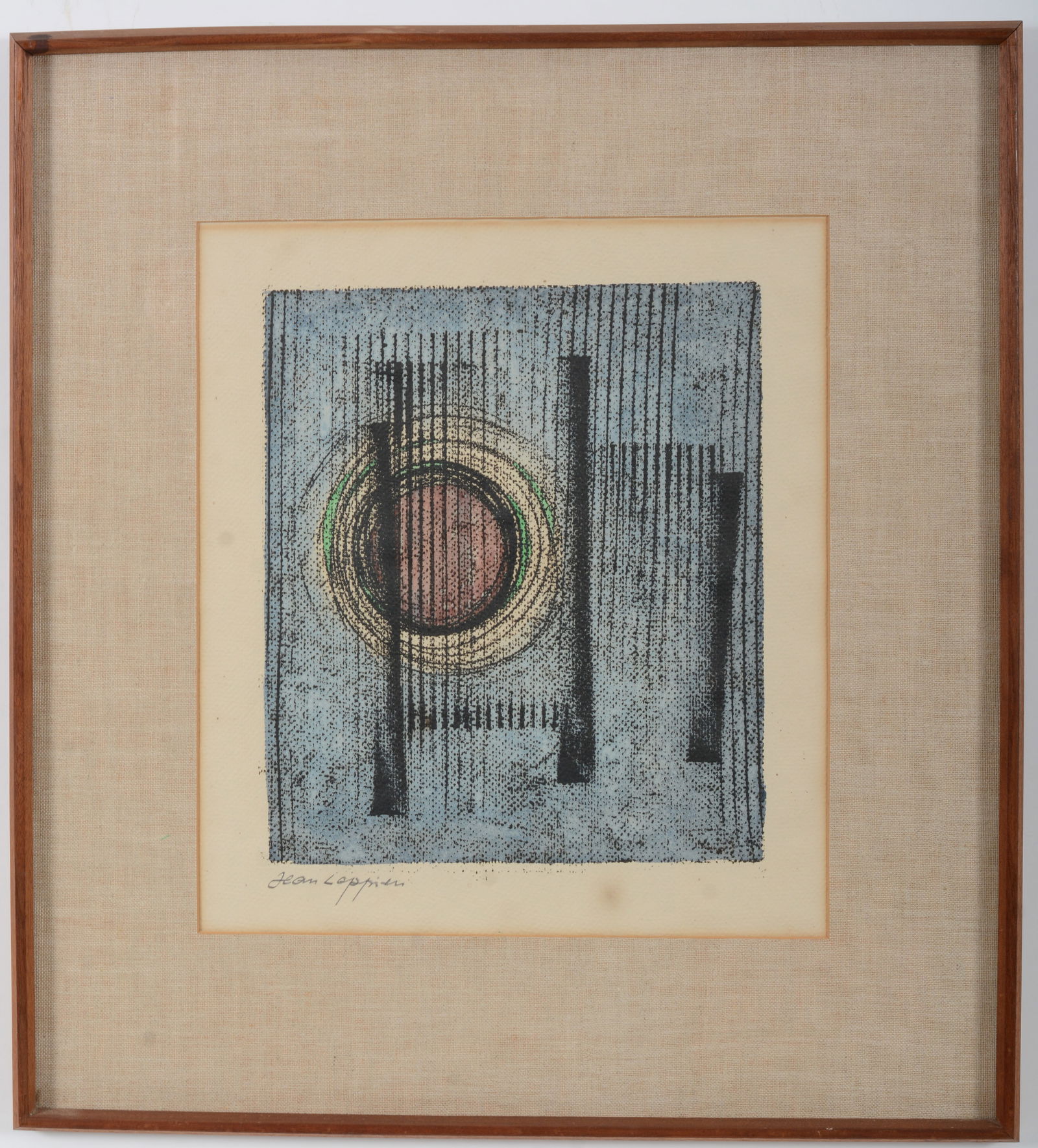 Mid 20th century modern abstract color serigraph on wove paper. Signed lower left. Framed under (1 of 7)