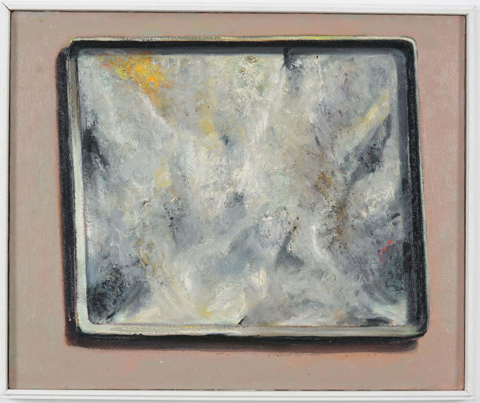 Ken Beck. "Shining Cookie Sheet". Abstract. Oil on canvas. Framed. Signed and dated '85 on reverse. (1 of 7)