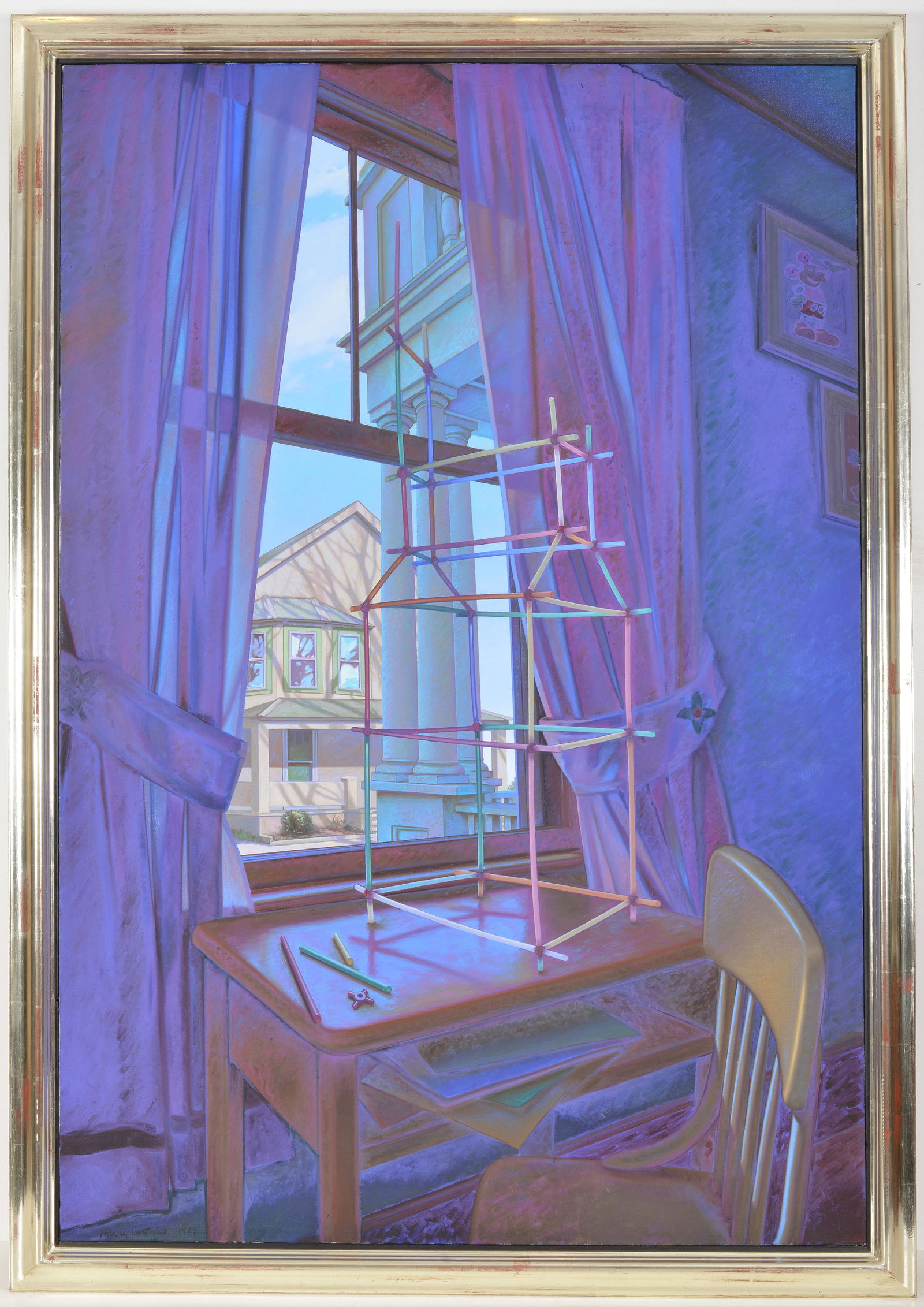 Harry Bartnick, American 20th Century. "View from a Child's Room", 1984. Oil on canvas. Framed. 58 x (1 of 10)