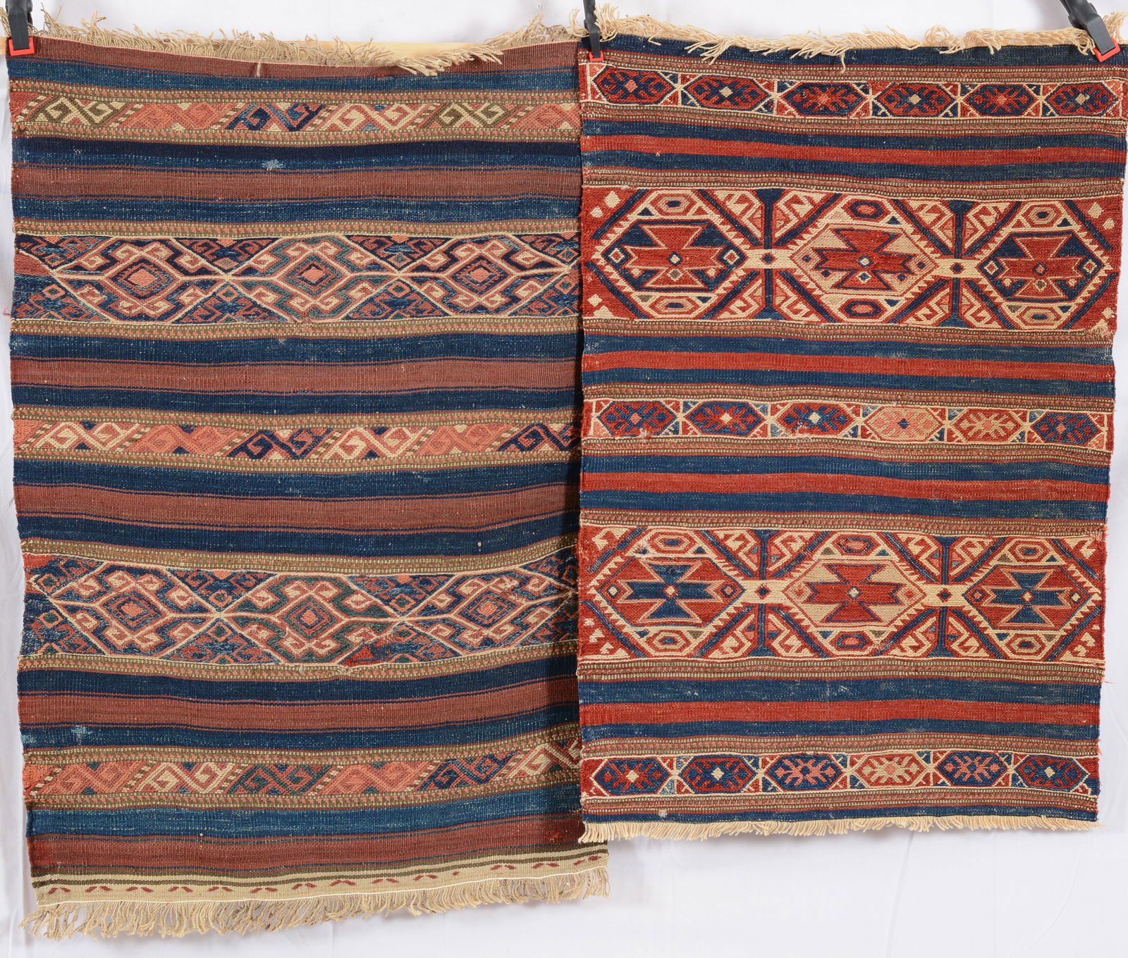 2 flat-weave Soumac rugs. Larger rug measures 39 x 26in. (1 of 3)