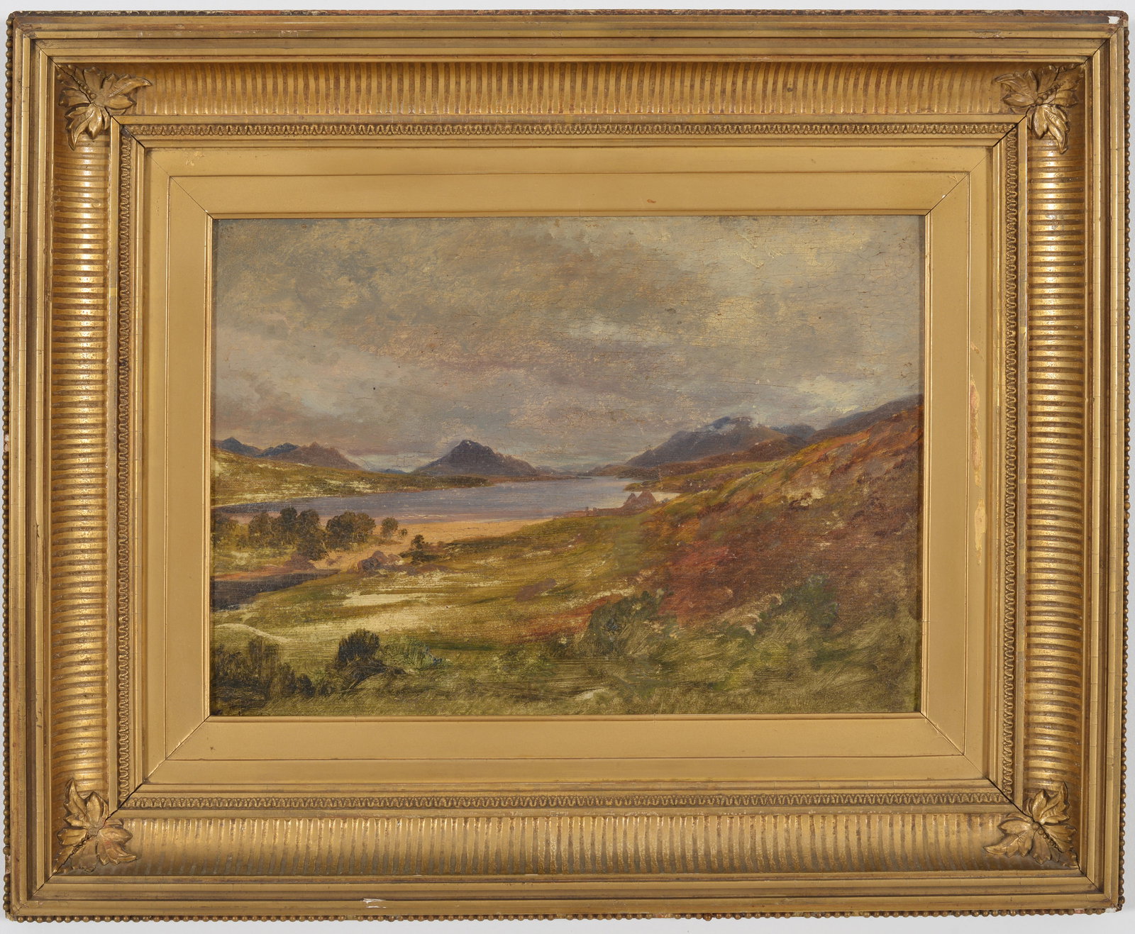 Early 19th century Scottish school "Loch Laggan" landscape painting. Mountains and lake scene. 1832 (1 of 7)