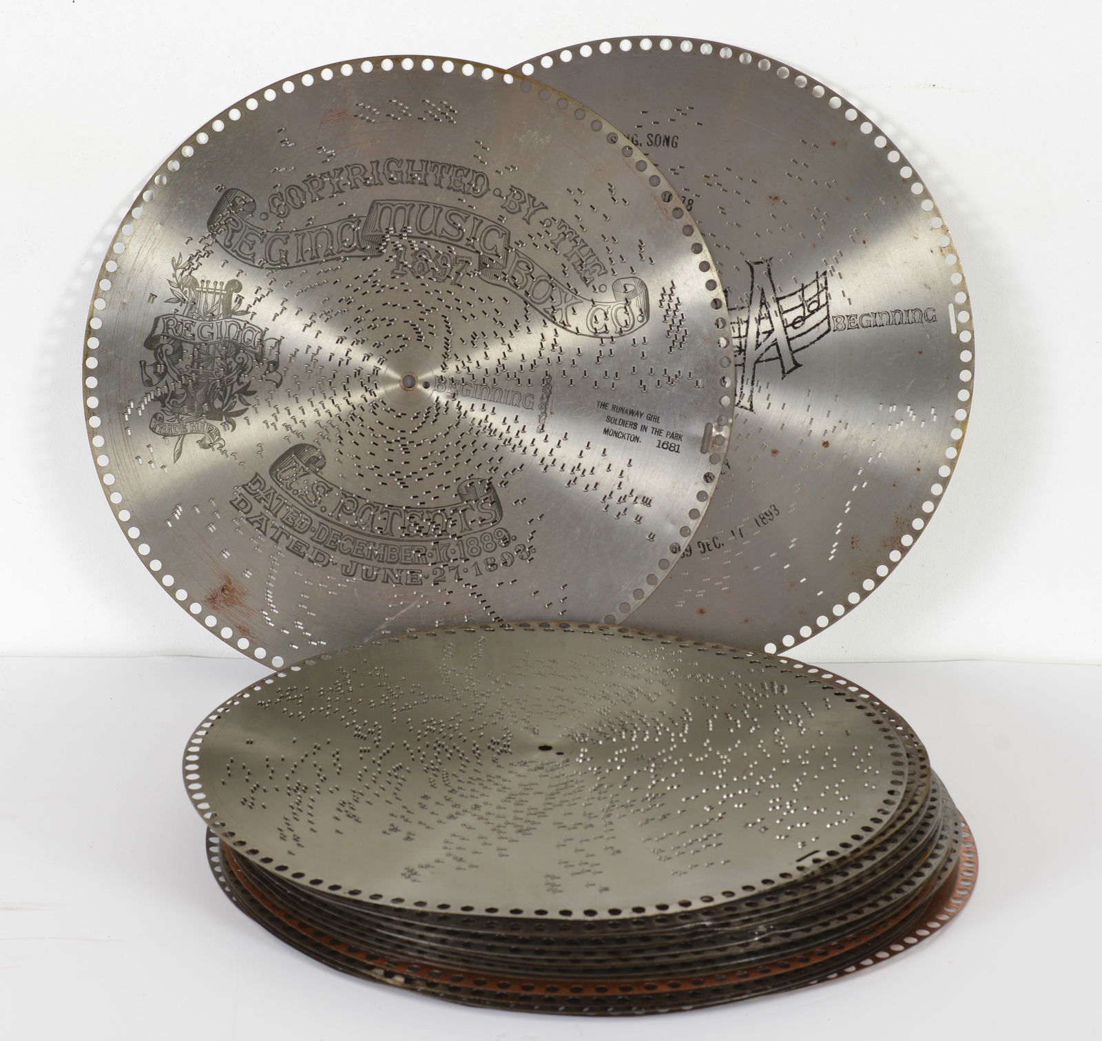 45 Regina music box disks. All in good condition. 15.5in disks (1 of 4)