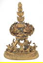 Gilt bronze image. Nepal. 17th/18th century. Figure of Chakrasamvatra in shakti. 18in high.