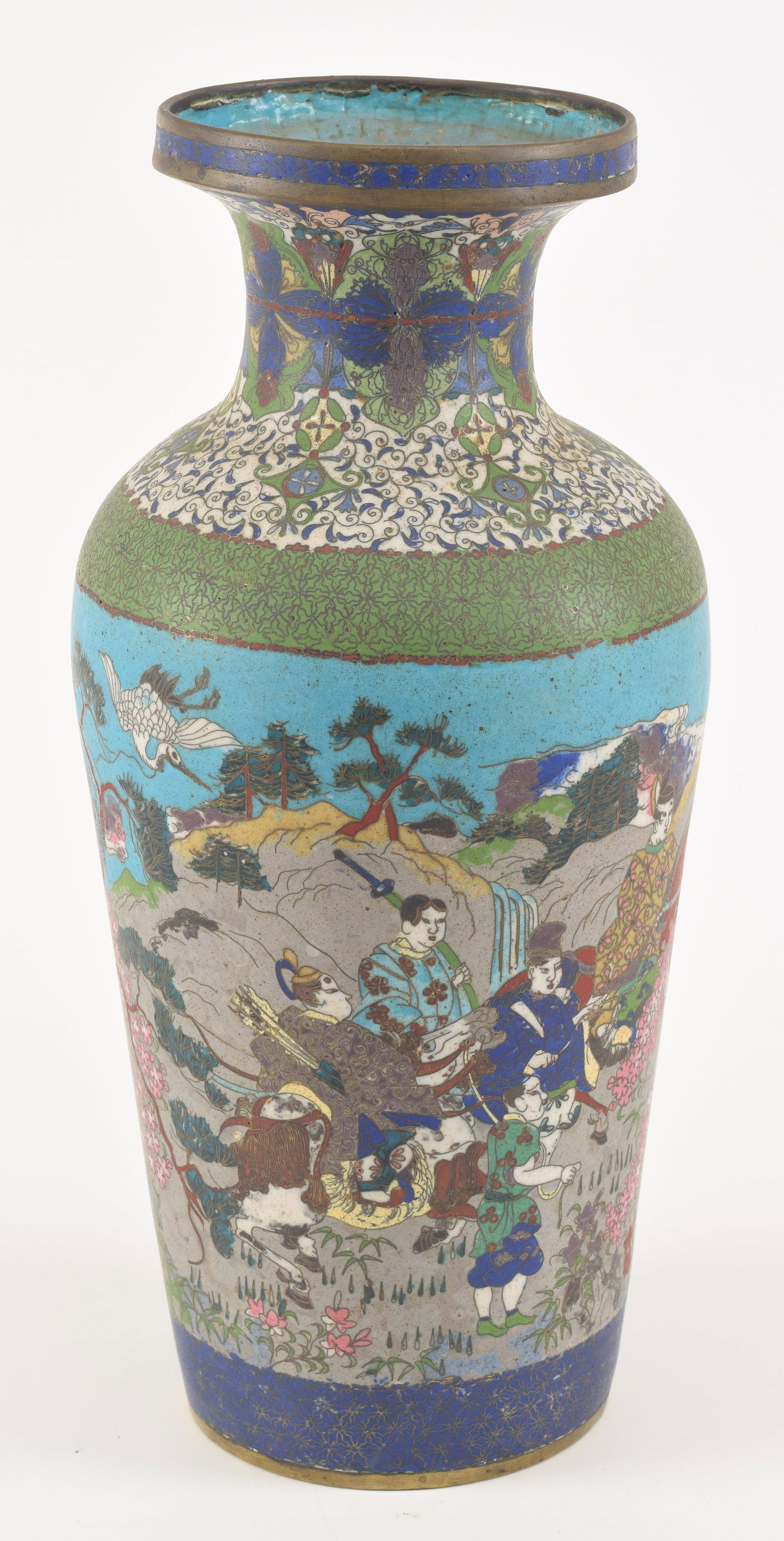 Cloisonne vase. Japan. Early 20th century. Historical scene decoration. (1 of 7)