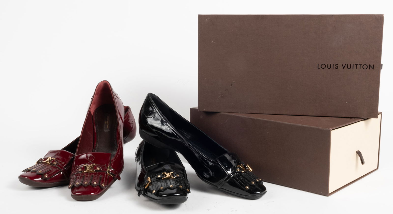 Two pairs Louis Vuitton patent leather shoes. In original Louis Vuitton boxes with dust bags. (1) (1 of 18)